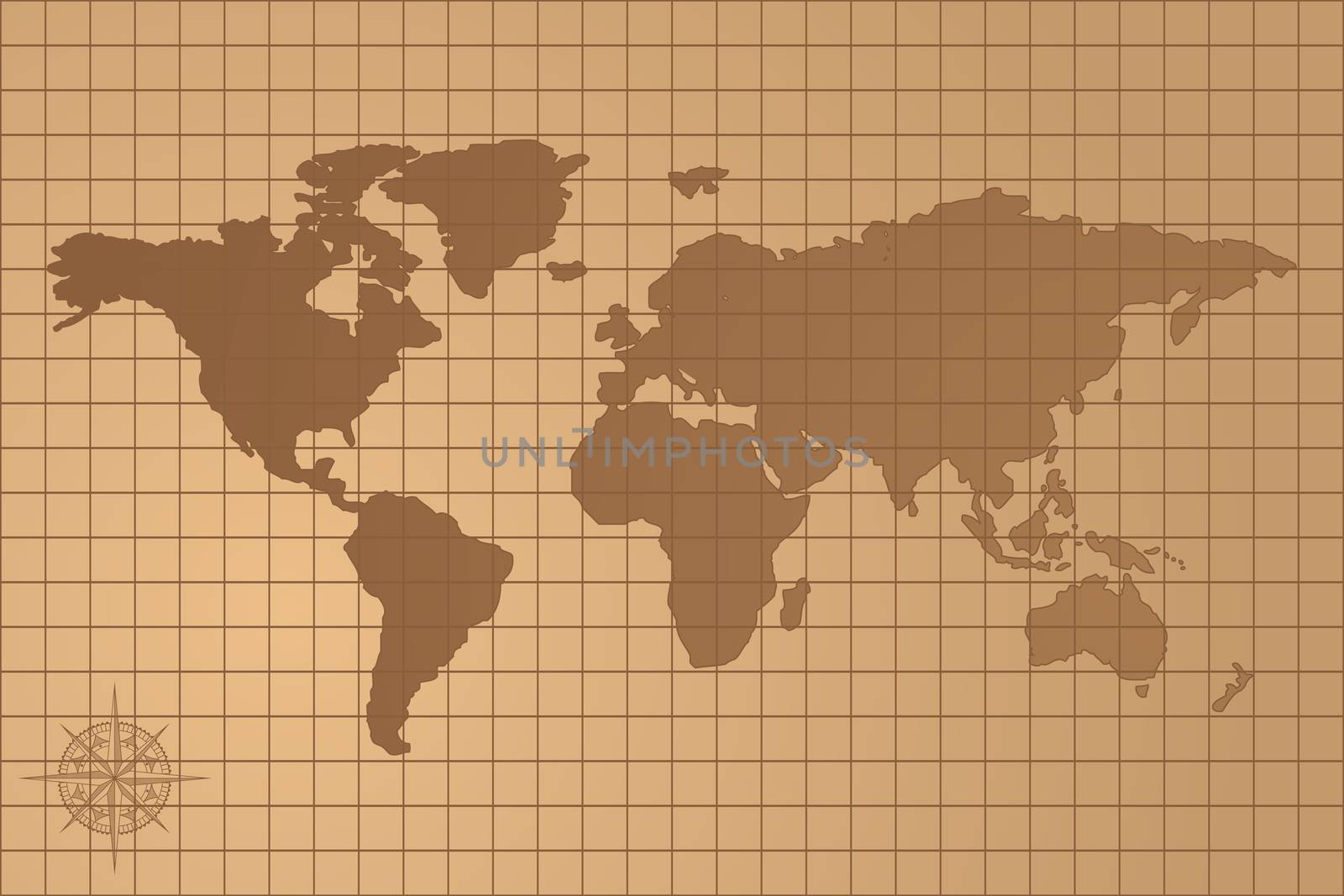 Illustrated map of the world with all continents by DragonEyeMedia