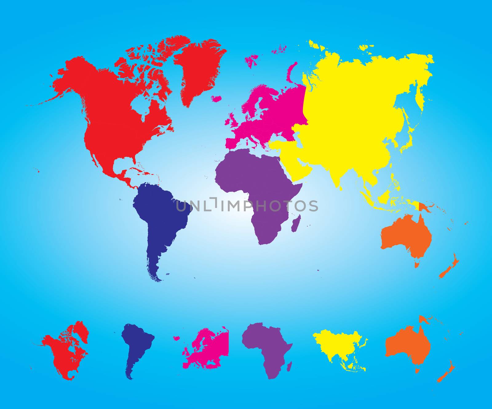 An Illustration of a Colored map of world