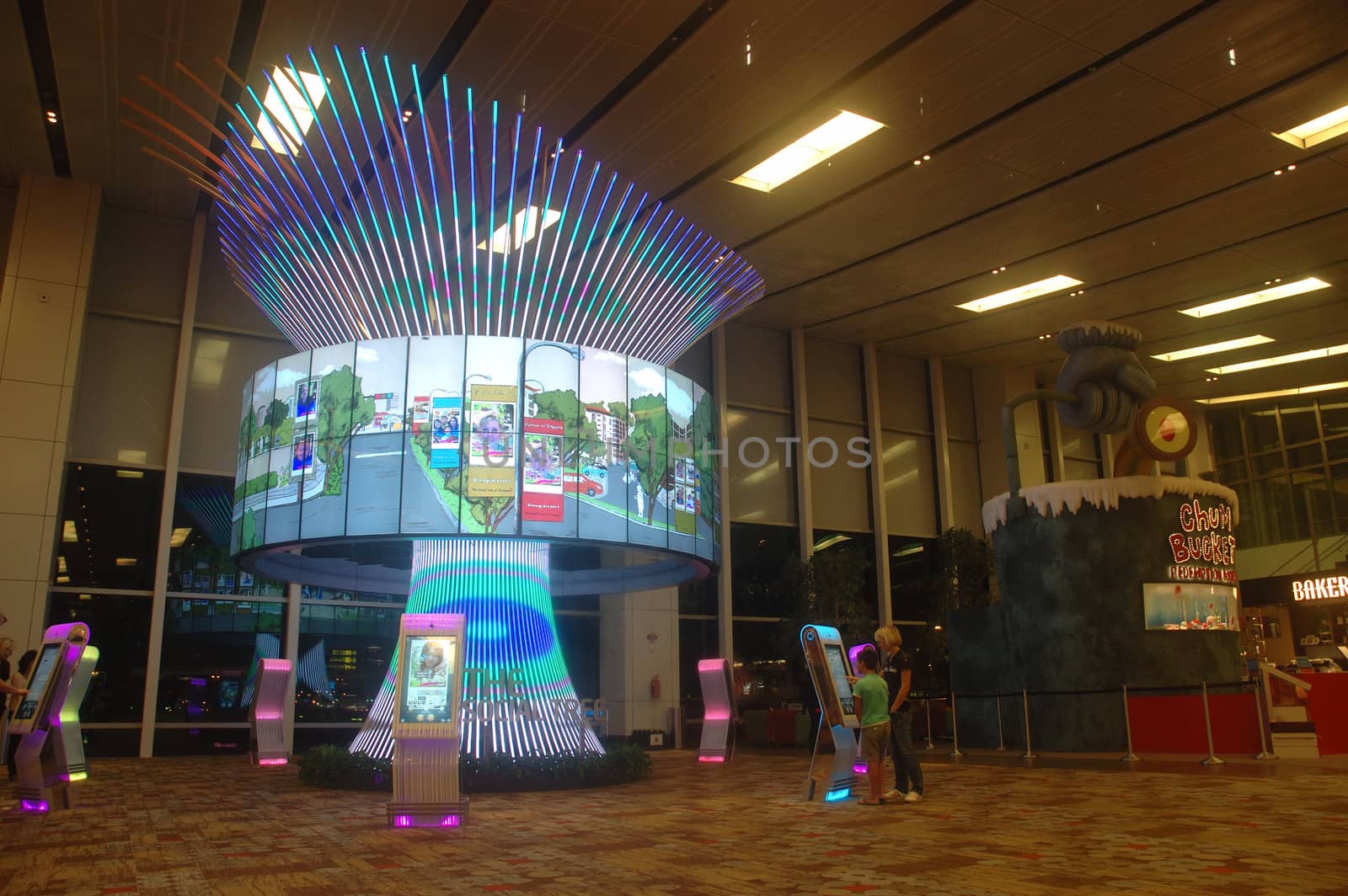 Singapore, Singapore - January 15, 2014: Social Tree ornament at Terminal 1 Changi International Airport, Singapore.