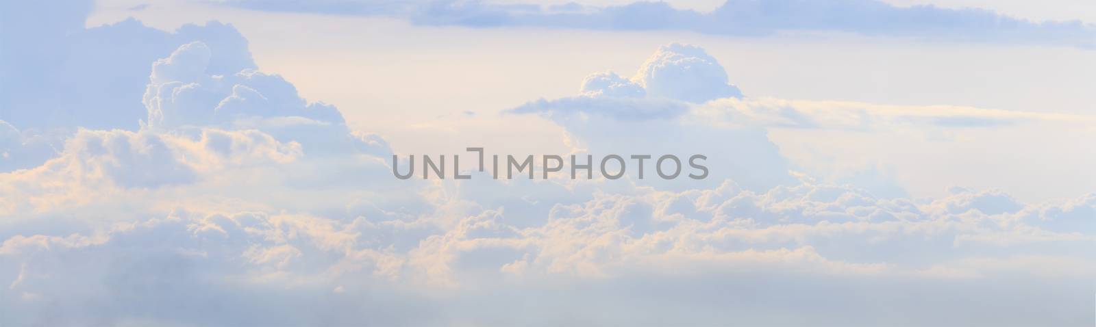 background with white clean clouds, nature panorama background