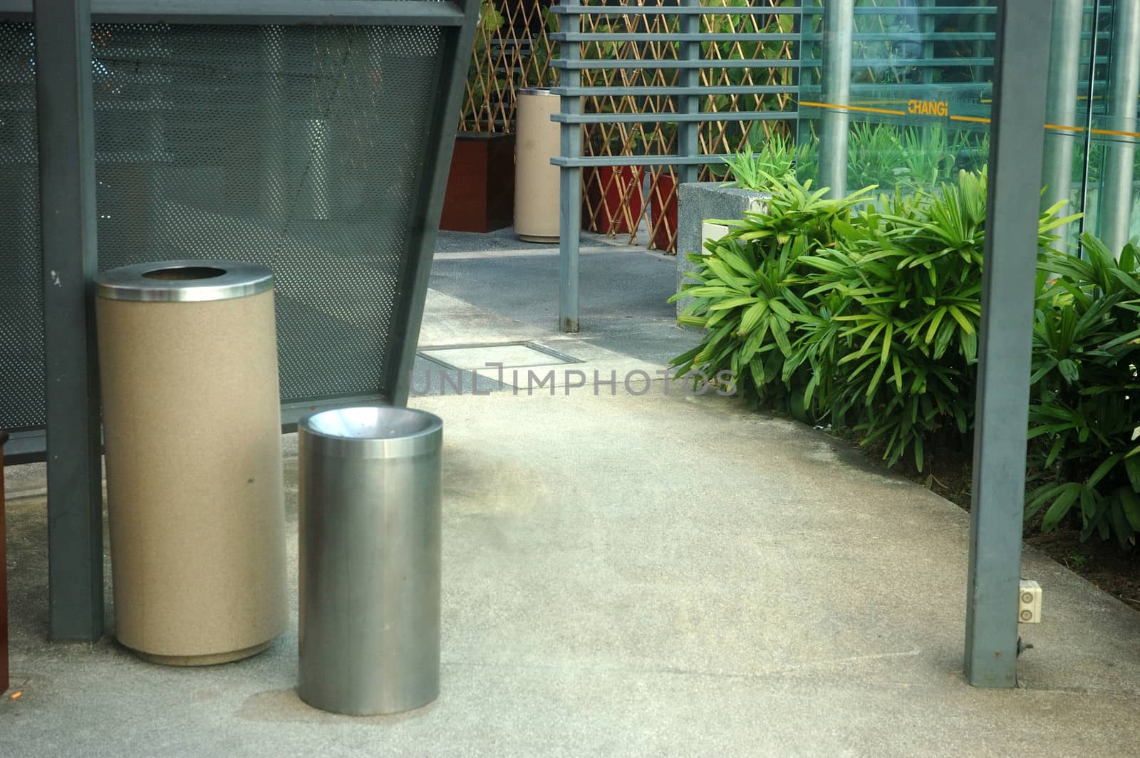 Singapore, Singapore - January 17, 2014: Sunflower garden at Changi International Airport, Singapore.