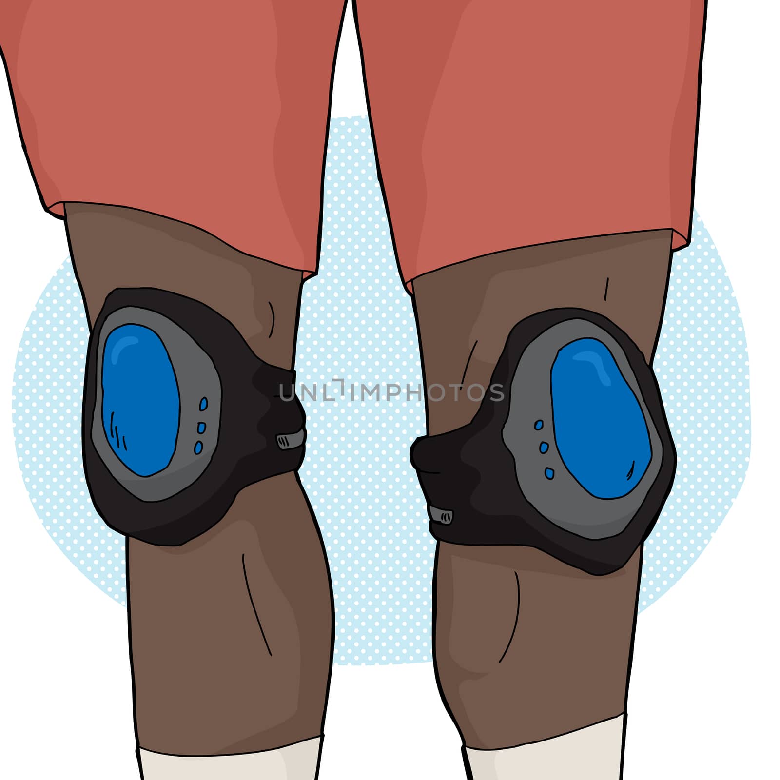Close up of skater legs with knee pads
