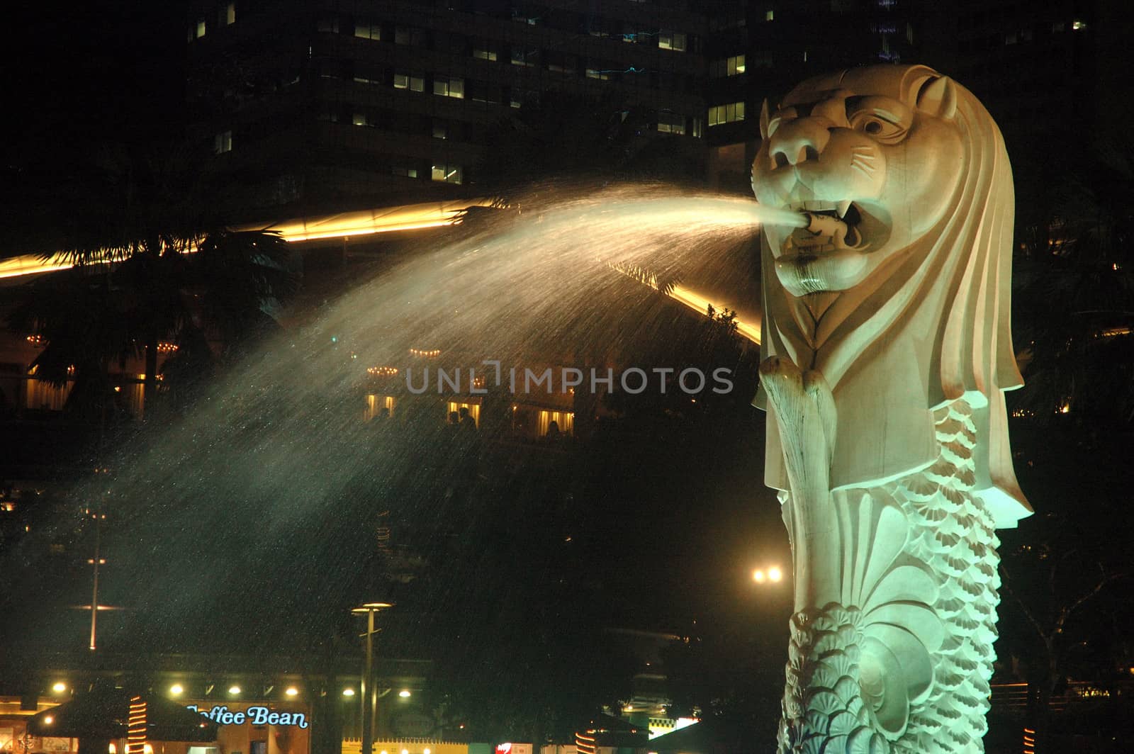 Singapore, Singapore - April 12, 2013: Merlion statue that become iconic of Singapore country.
