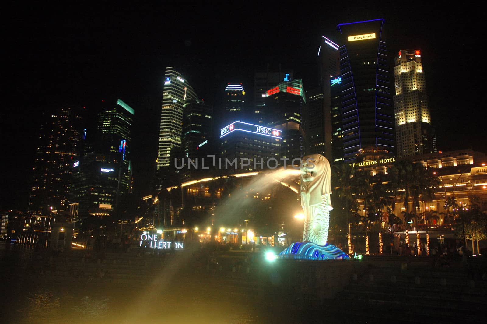 Singapore, Singapore - April 12, 2013: Merlion statue that become iconic of Singapore country.