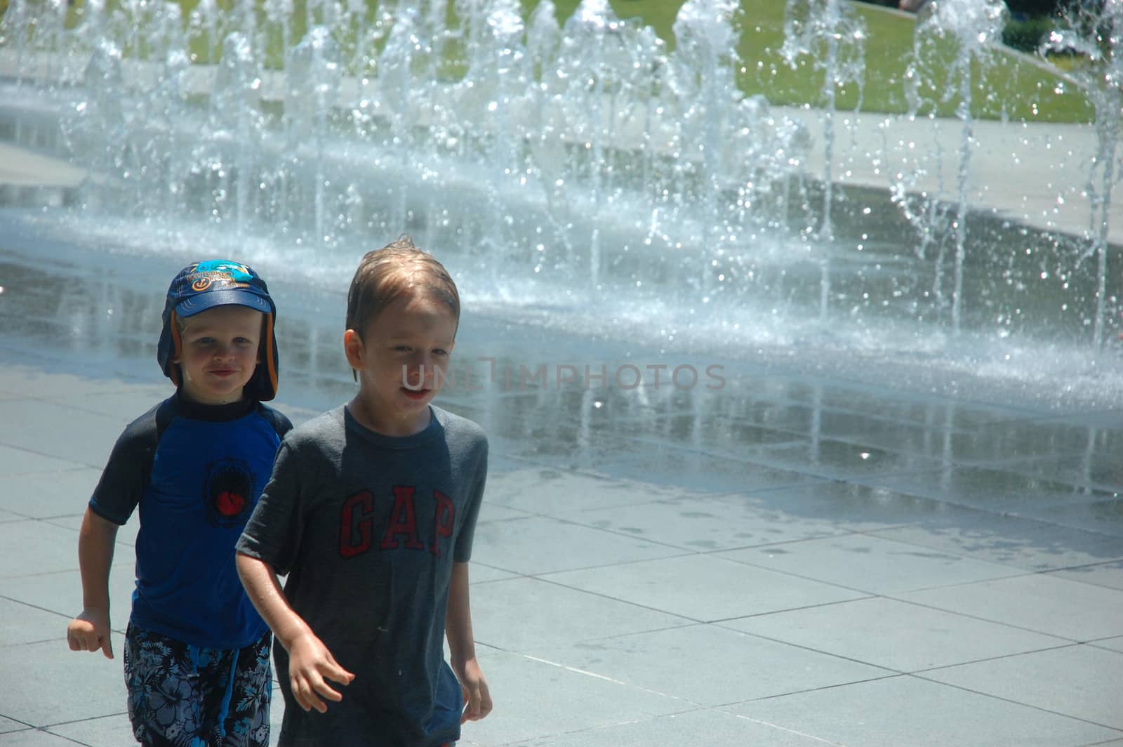 Singapore, Singapore - April 13, 2013: Garden fountain at Vivo City Singapore.