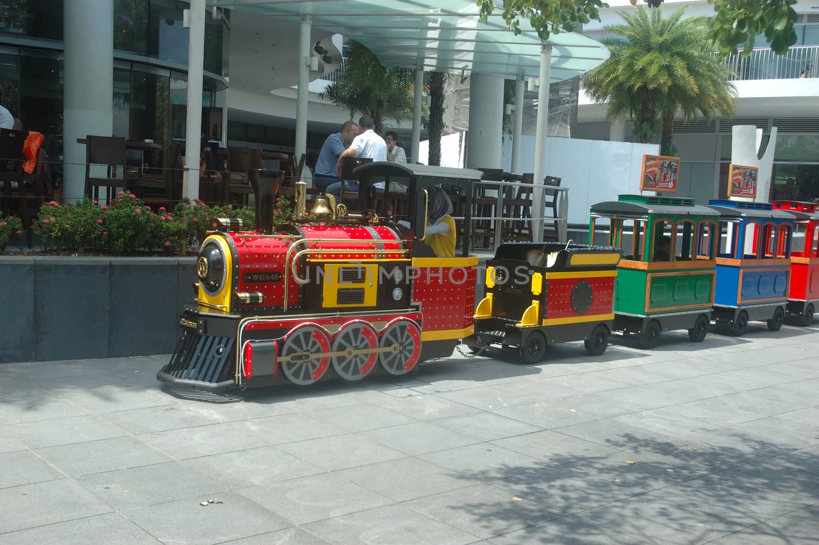 Harbour Front, Singapore - April 13, 2013: Toy train that become one of tourist attraction at Harbour Front, Singapore.
