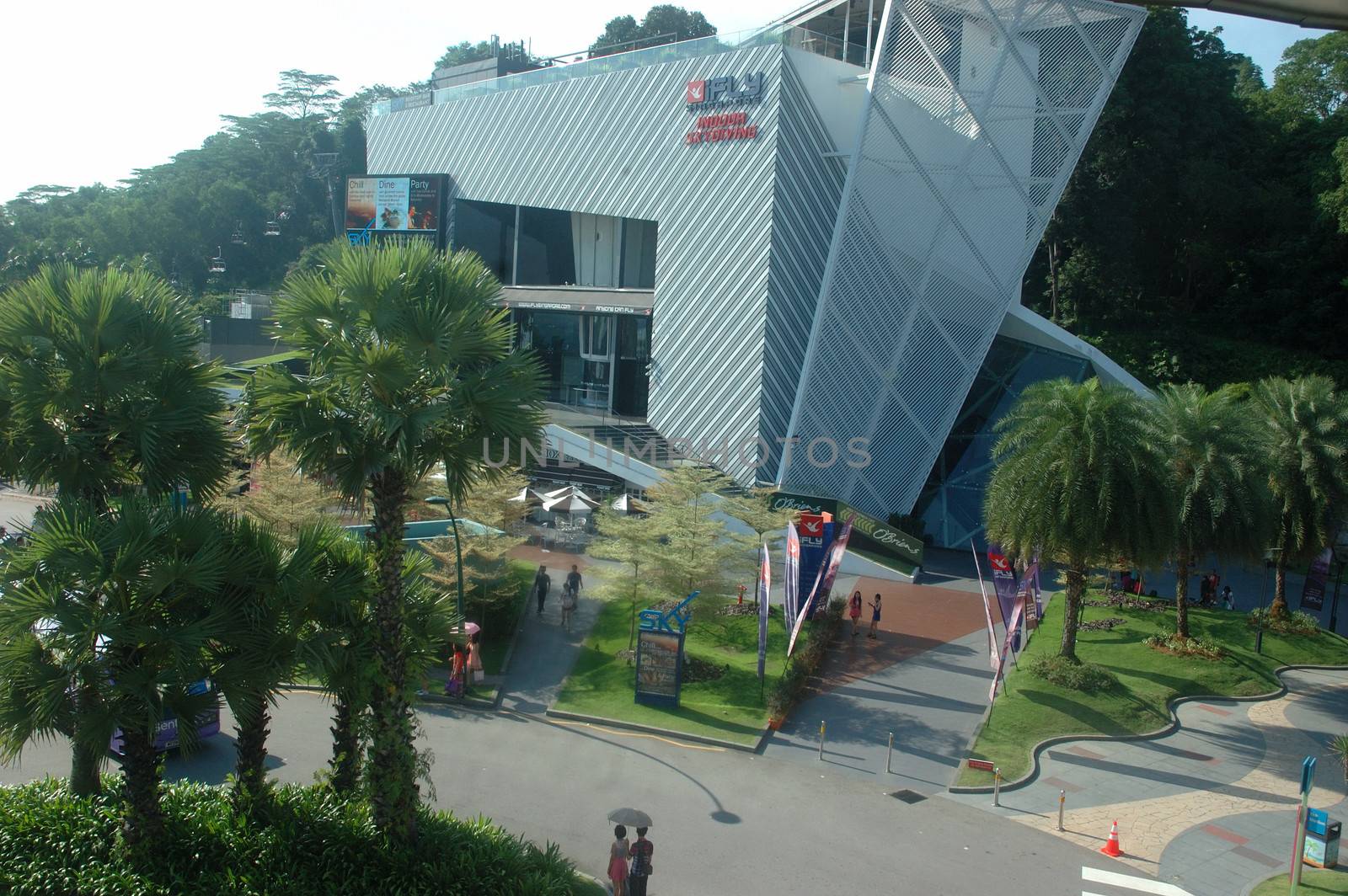 Resort World Sentosa, Singapore - April 13, 2013: iFly building exterior that located in Resort World Sentosa, Singapore.