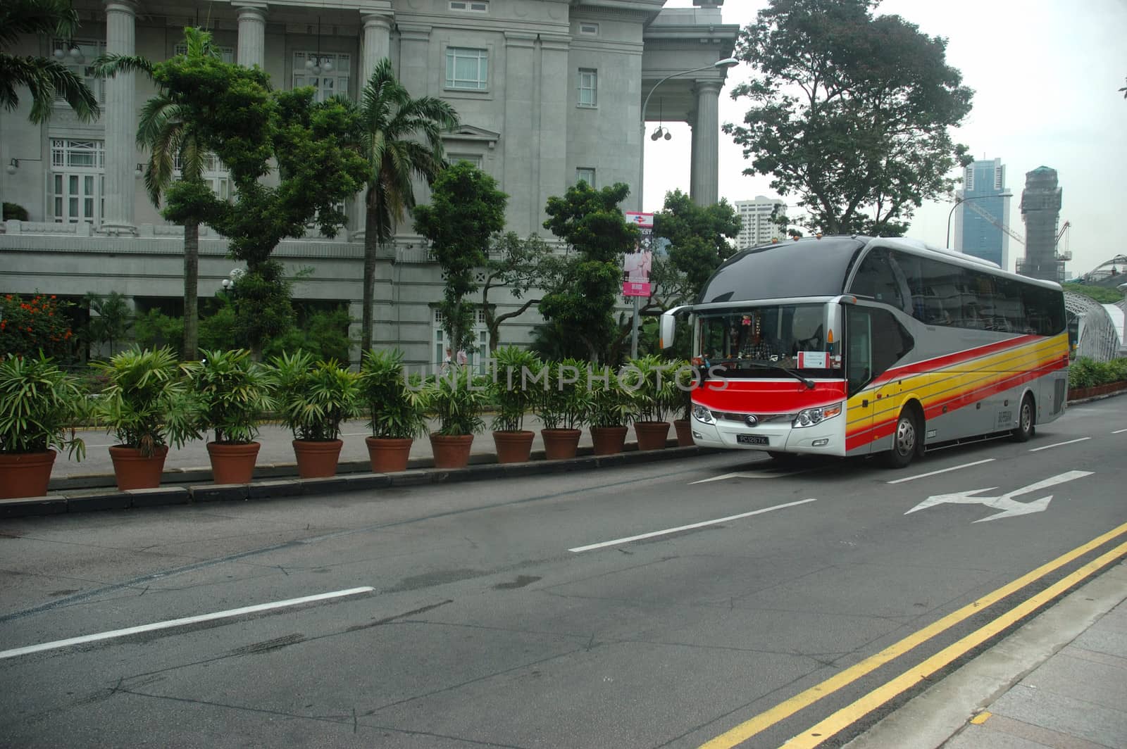 Singapore, Singapore - April 14, 2013: Road traffic at Singapore.