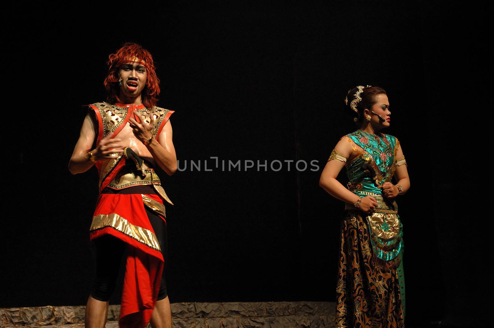 Bandung, Indonesia - July 16, 2007: Sangkuriang theatrical show that performed on Dago Tea House Theatre Bandung, West Java-Indonesia.