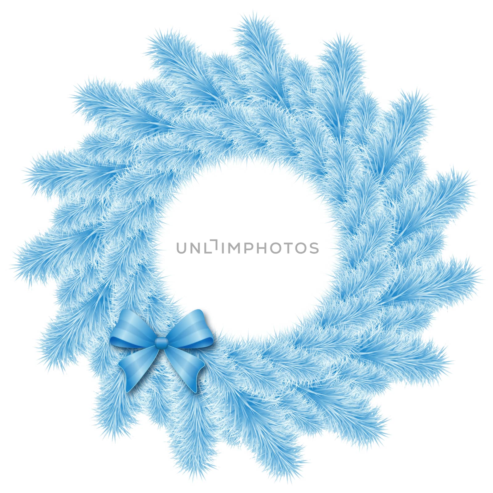 christmas blue wreath with bow
