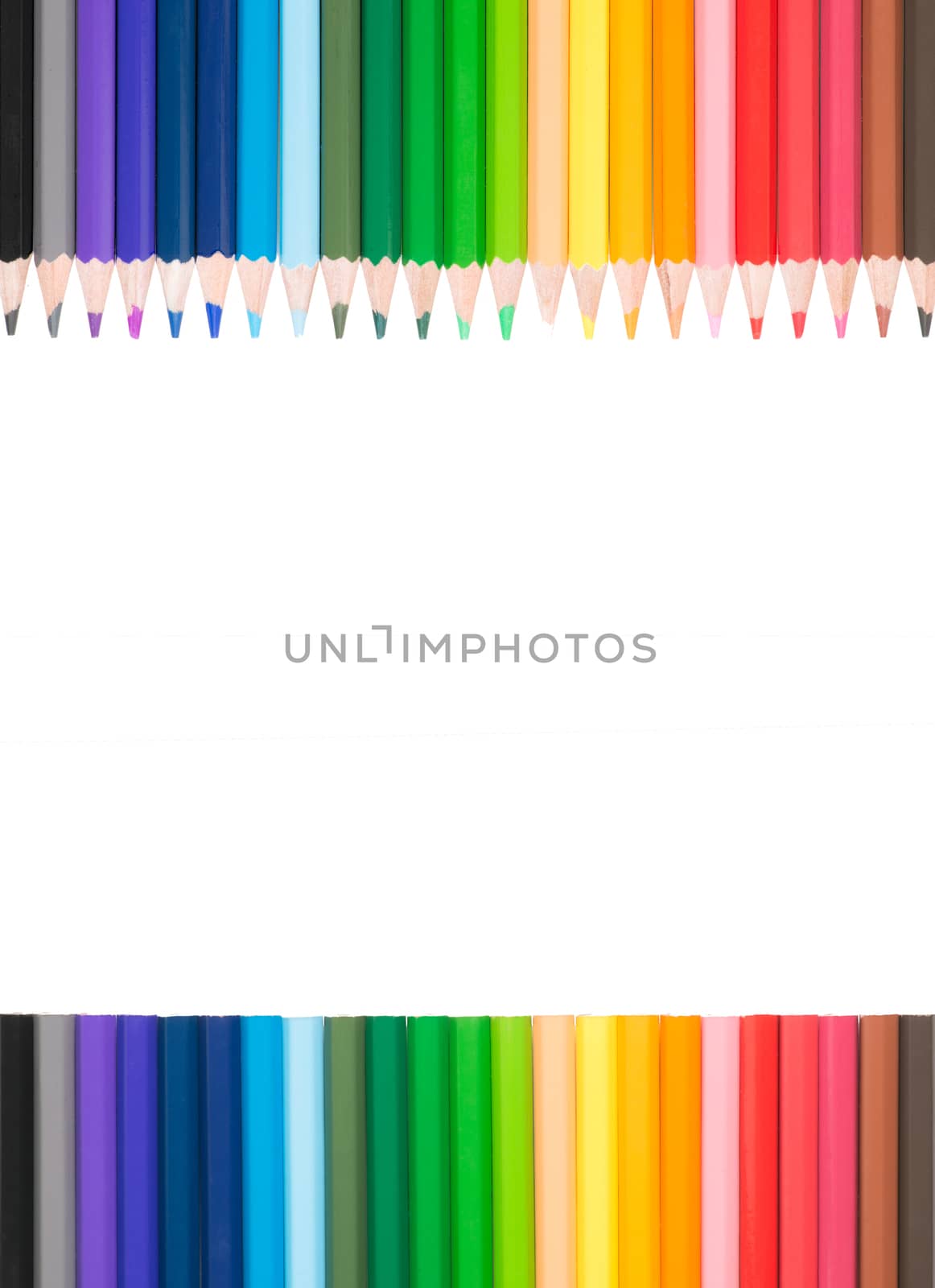 Colored pencil on white background