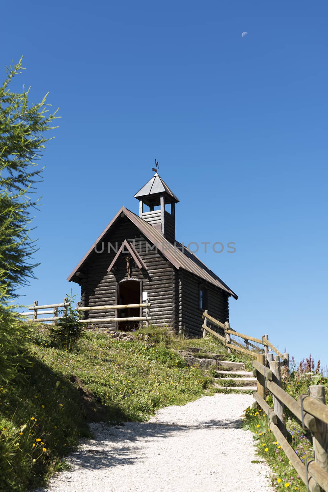 Mountain path and church by Mdc1970