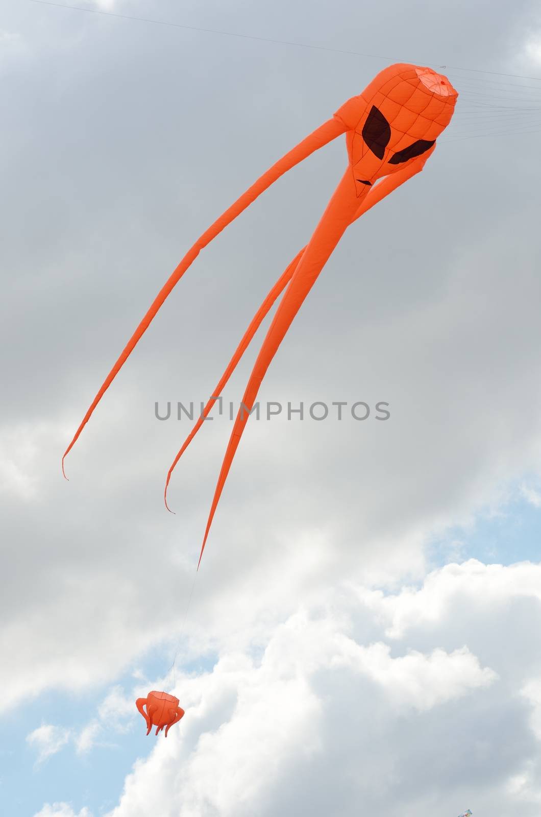 Orange space invader kite