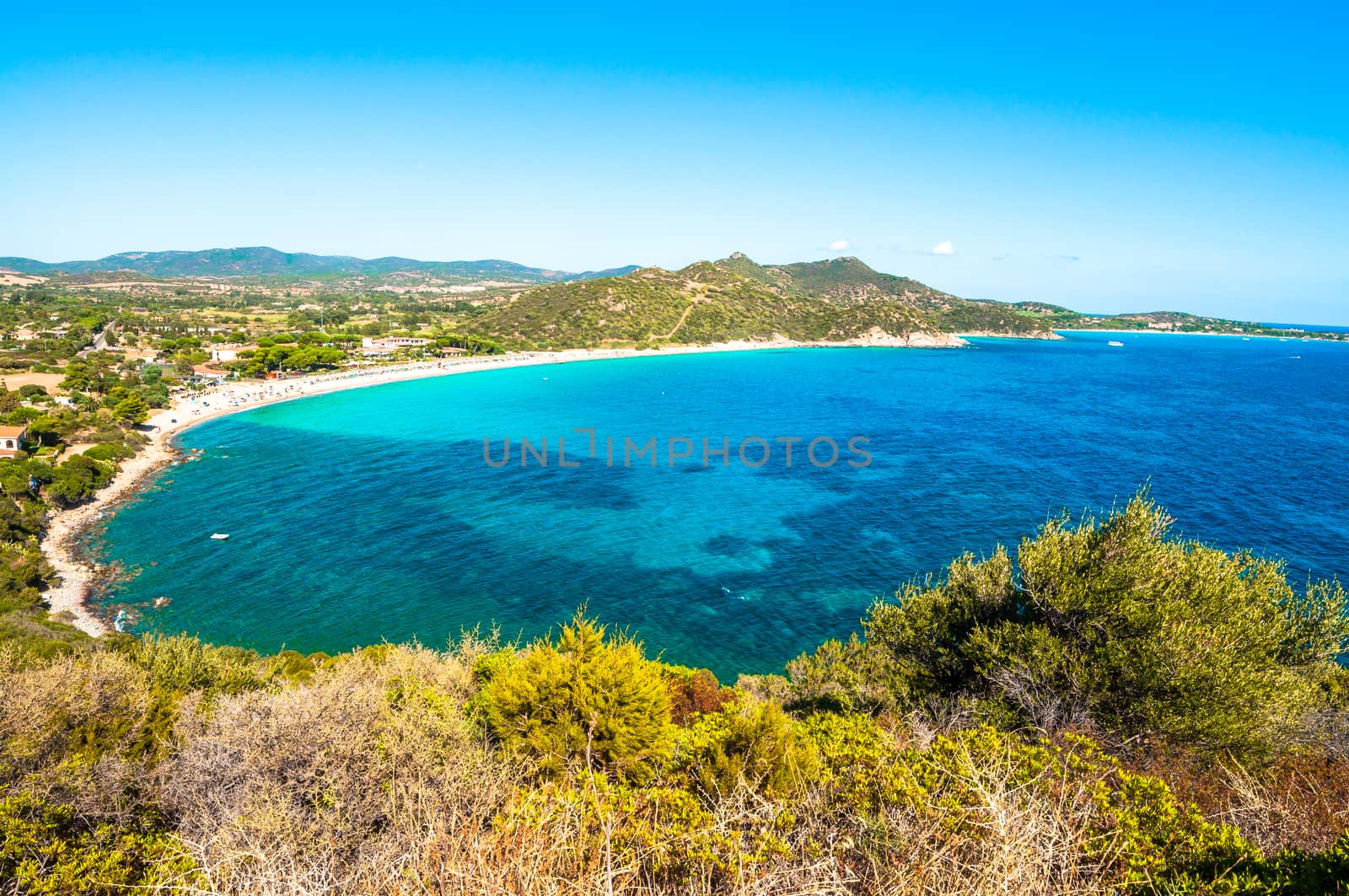 Landscape of coast of Sardinia - South coast Villasimius