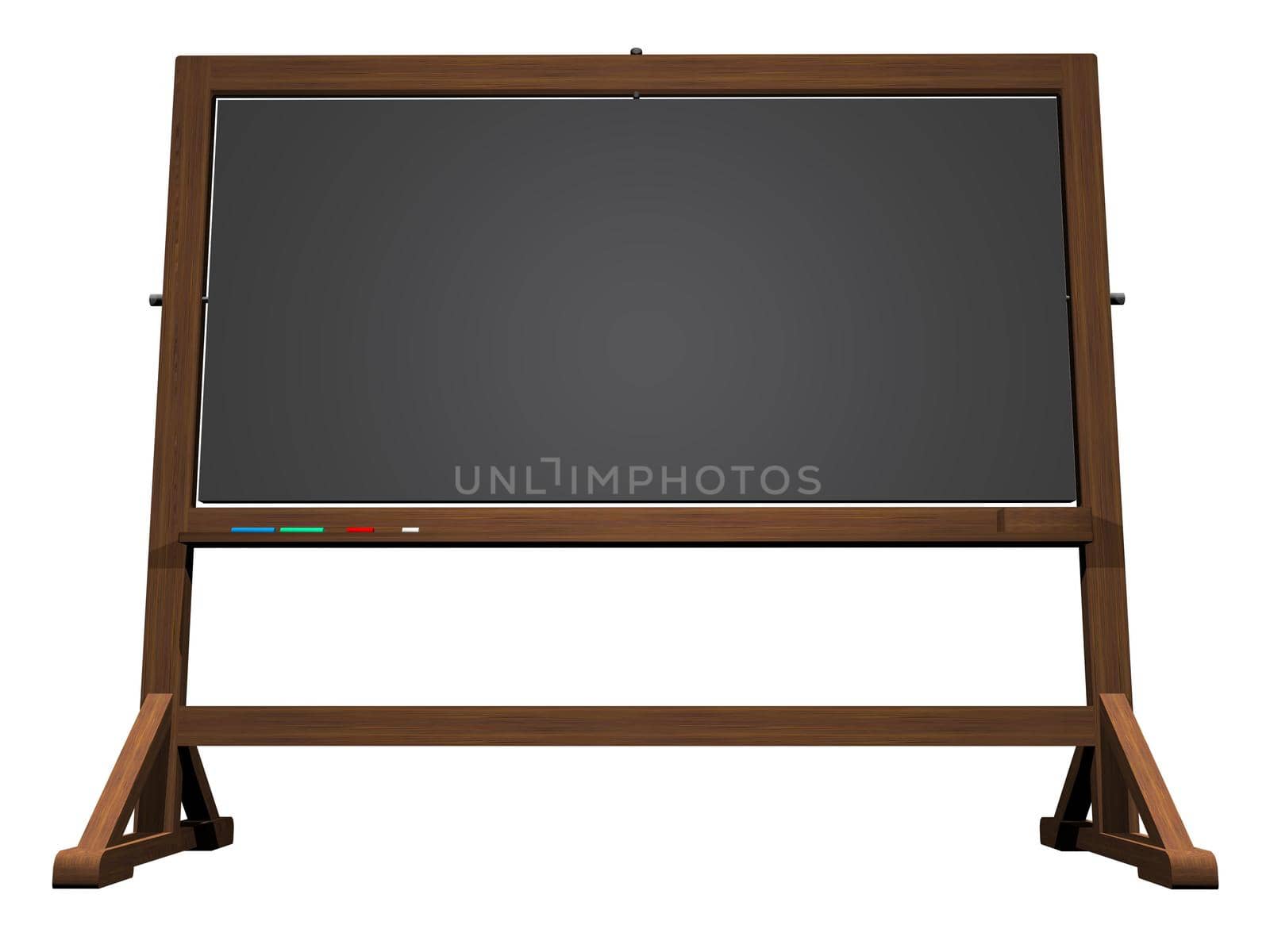 School blackboard isolated in white background - 3D render