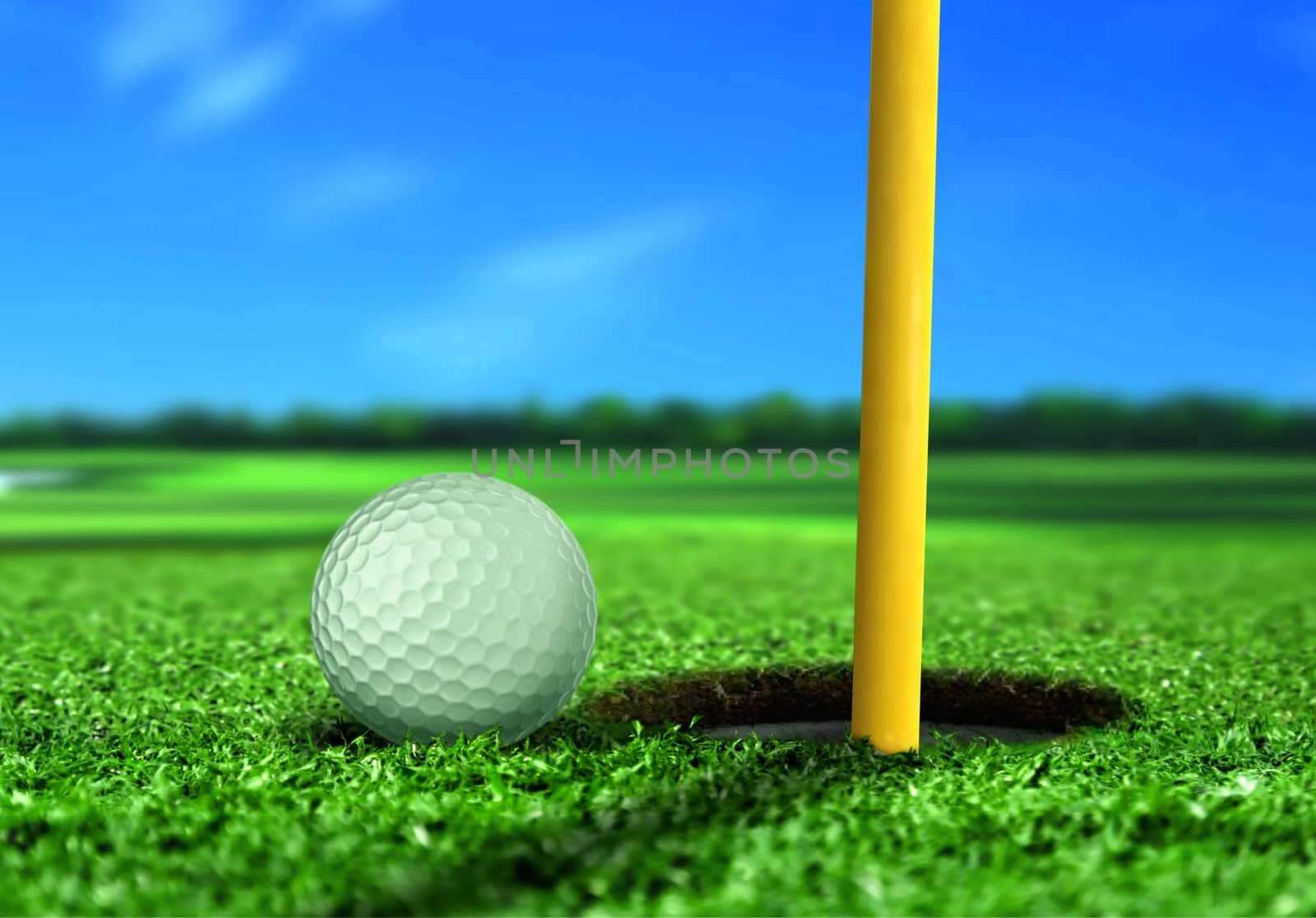 Golf Ball near Hole