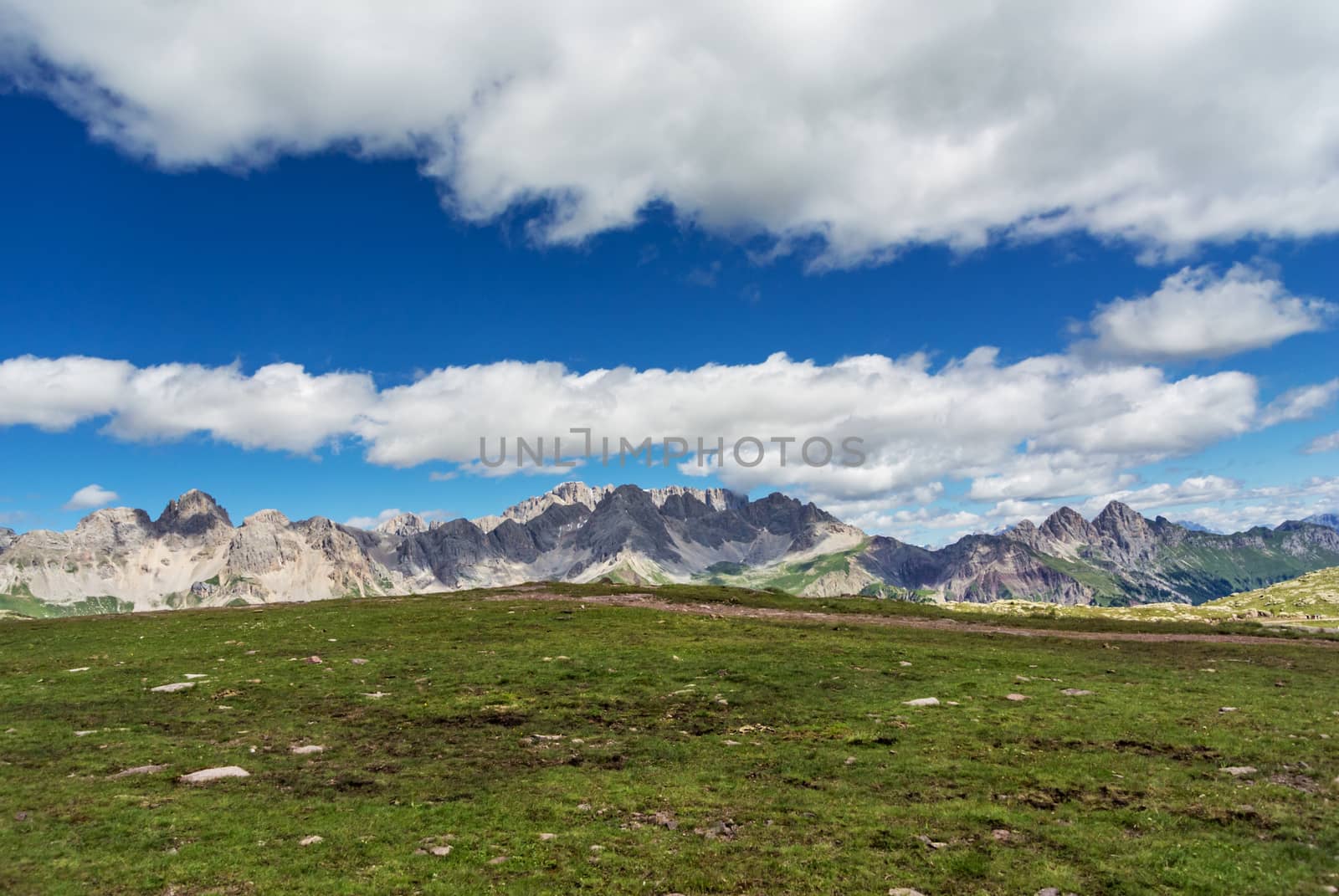 mountains panorama  of the Marmolada, Dolomites - Trentino, Italy