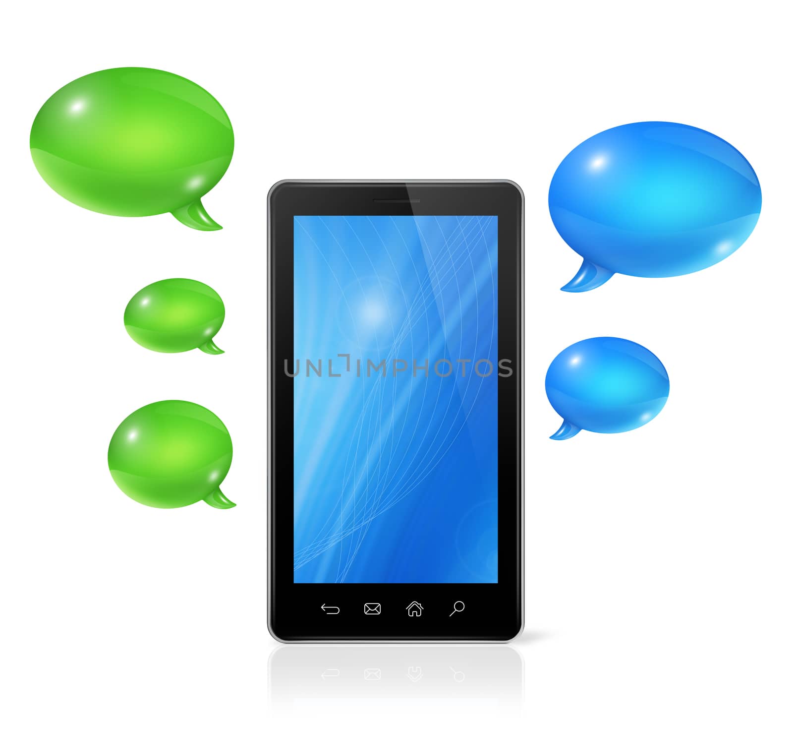 Speech bubbles and mobile phone by daboost