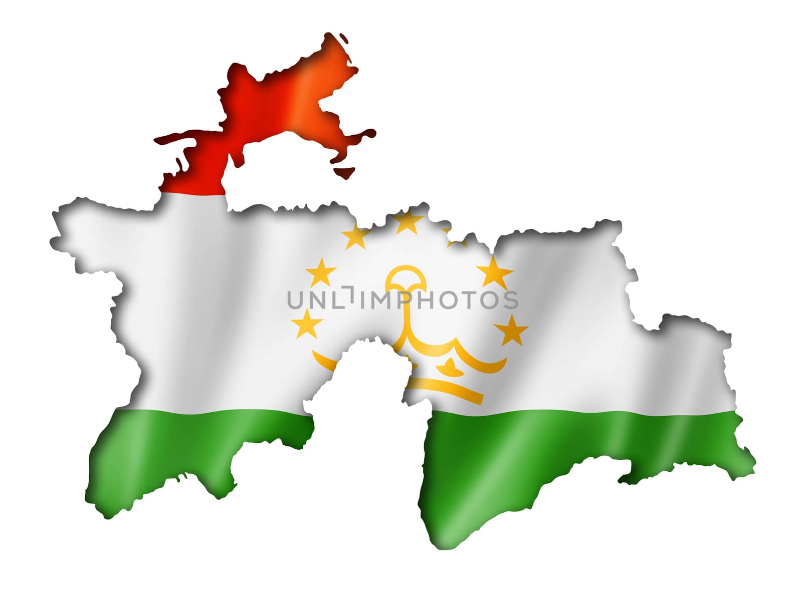 Tajikistan flag map by daboost