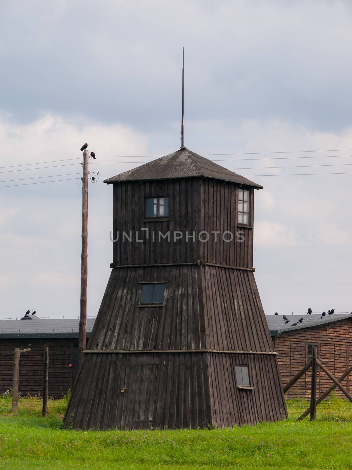 Watch tower in concentration camp by pyty
