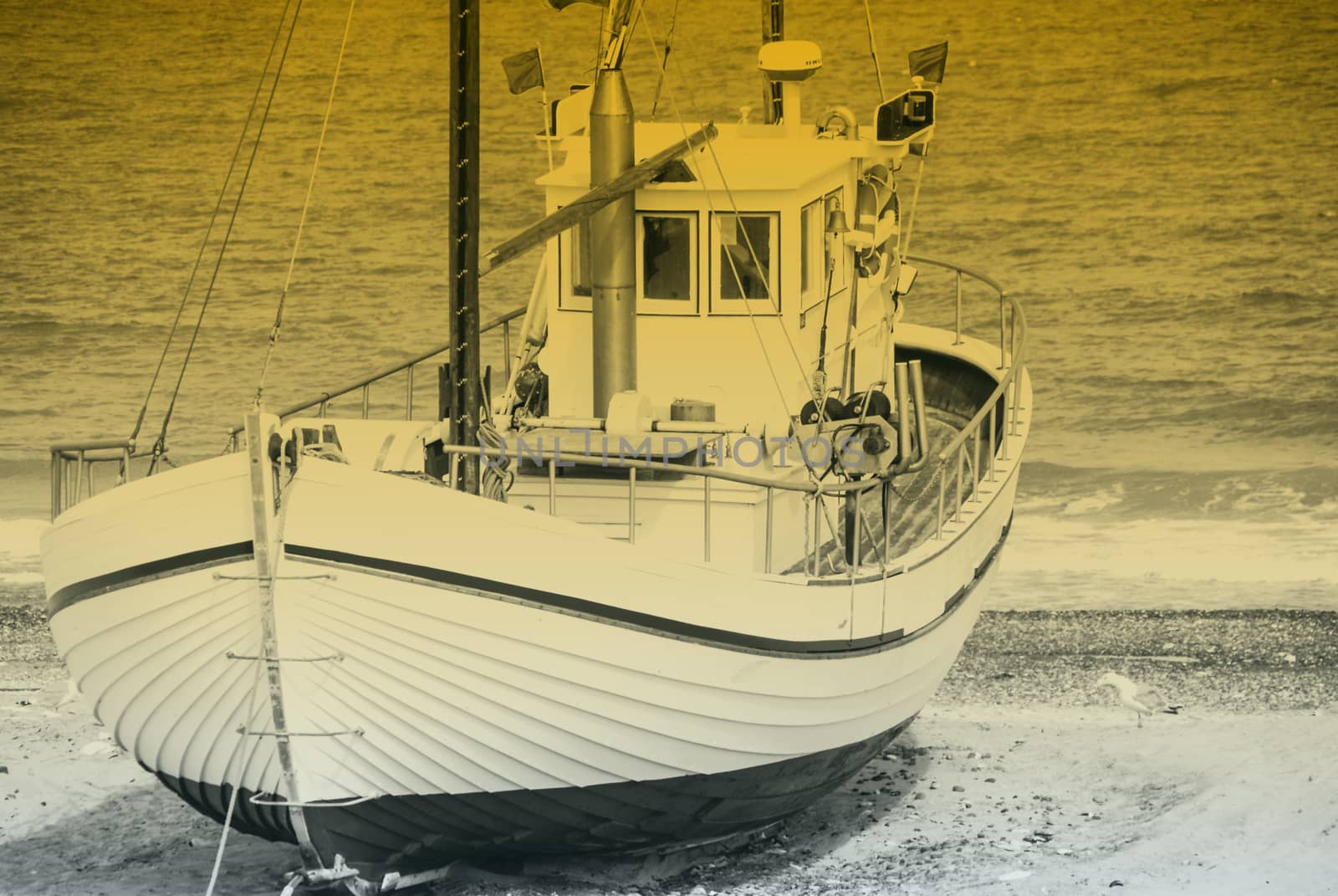 Fishing boat on the beach in Denmark