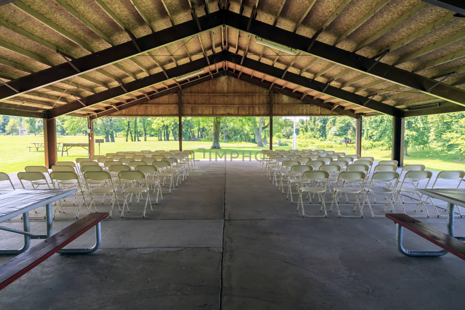 Empty Pavilion Set for Wedding by fallesenphotography