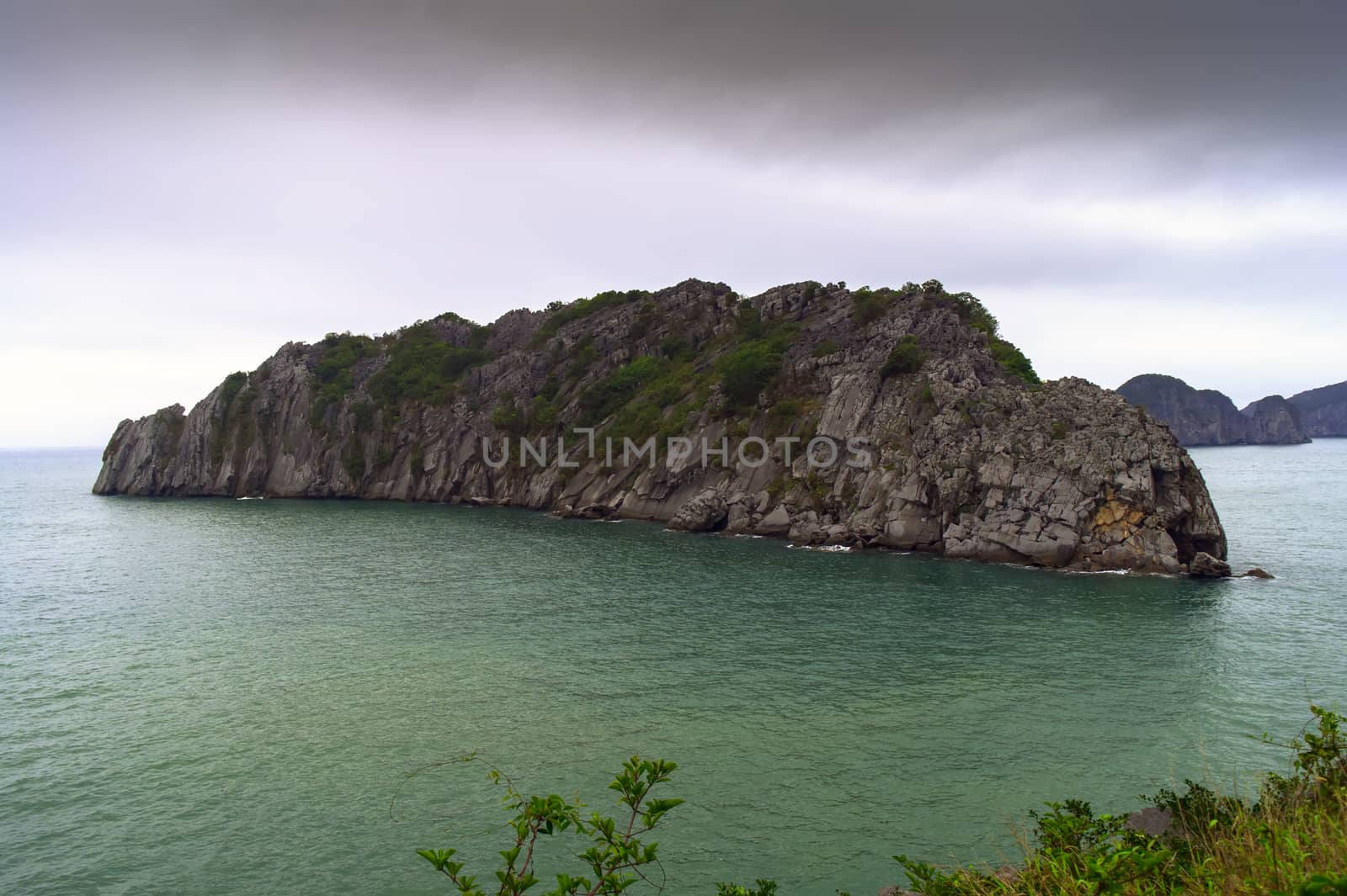 Morning and Rocks.  Ha Long Bay, Vietnam.