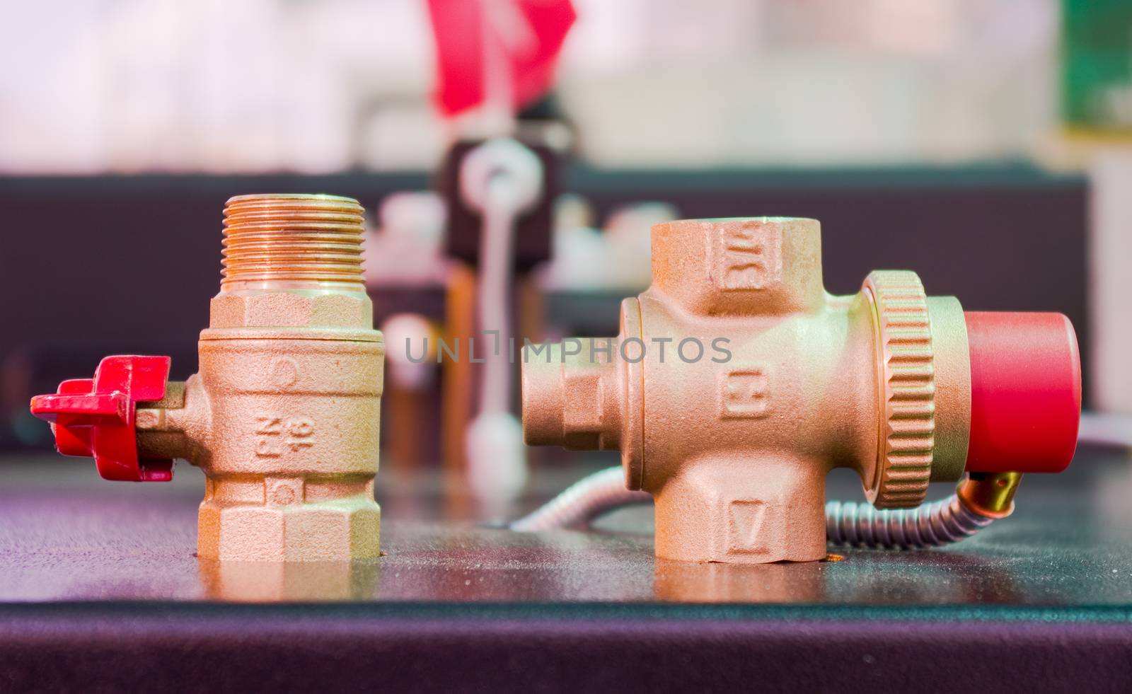 different types of water taps closeup