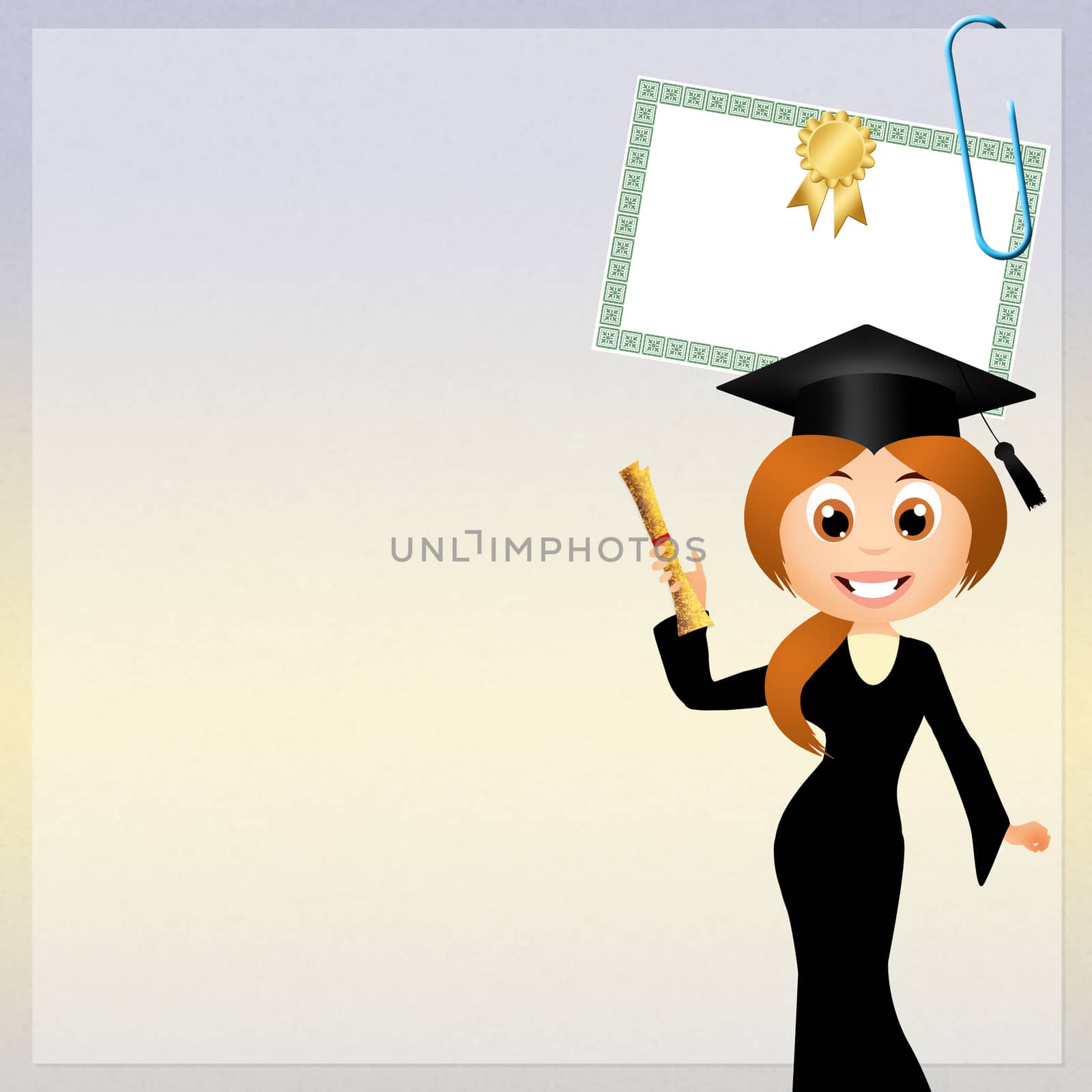 illustration of woman graduate
