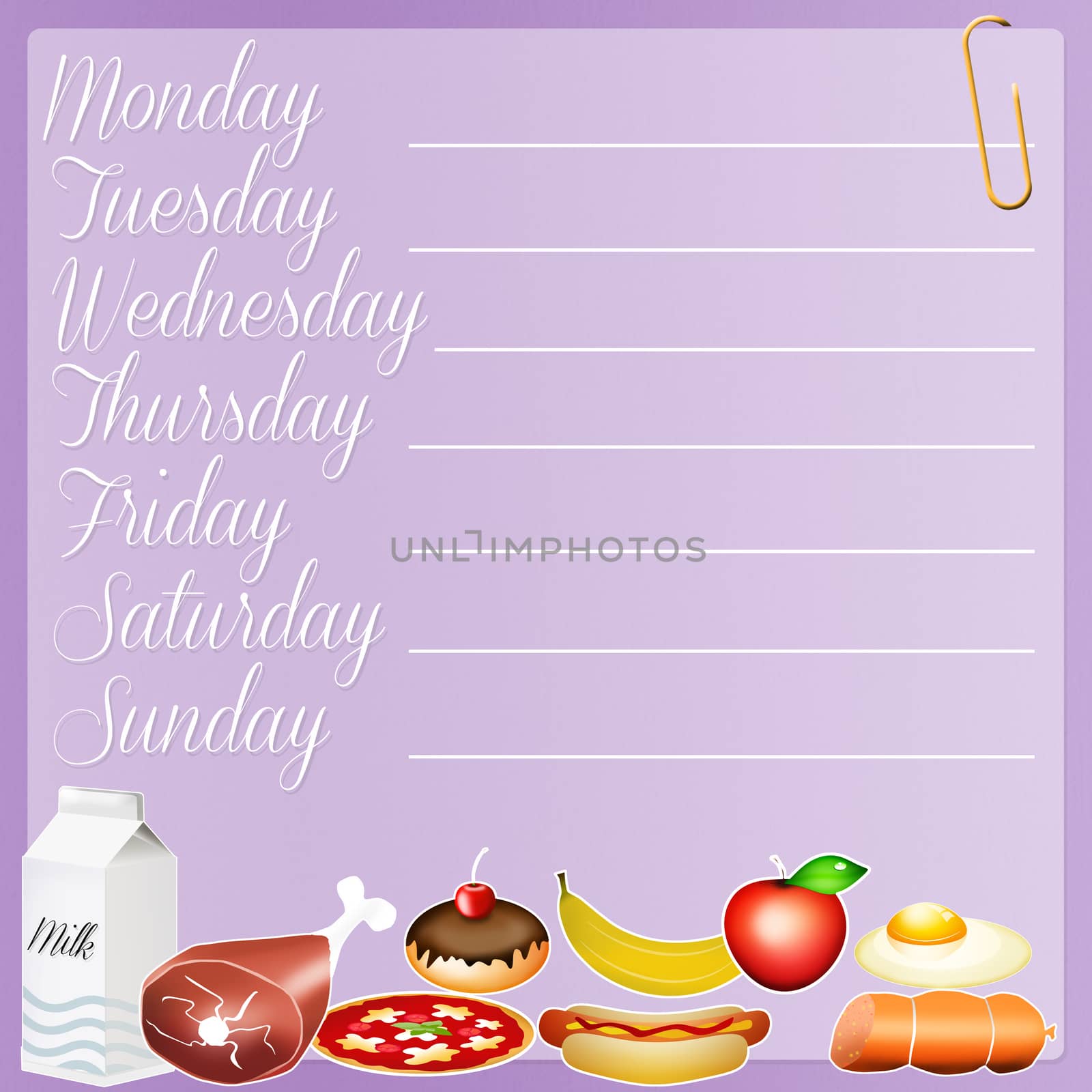 illustration of food diary