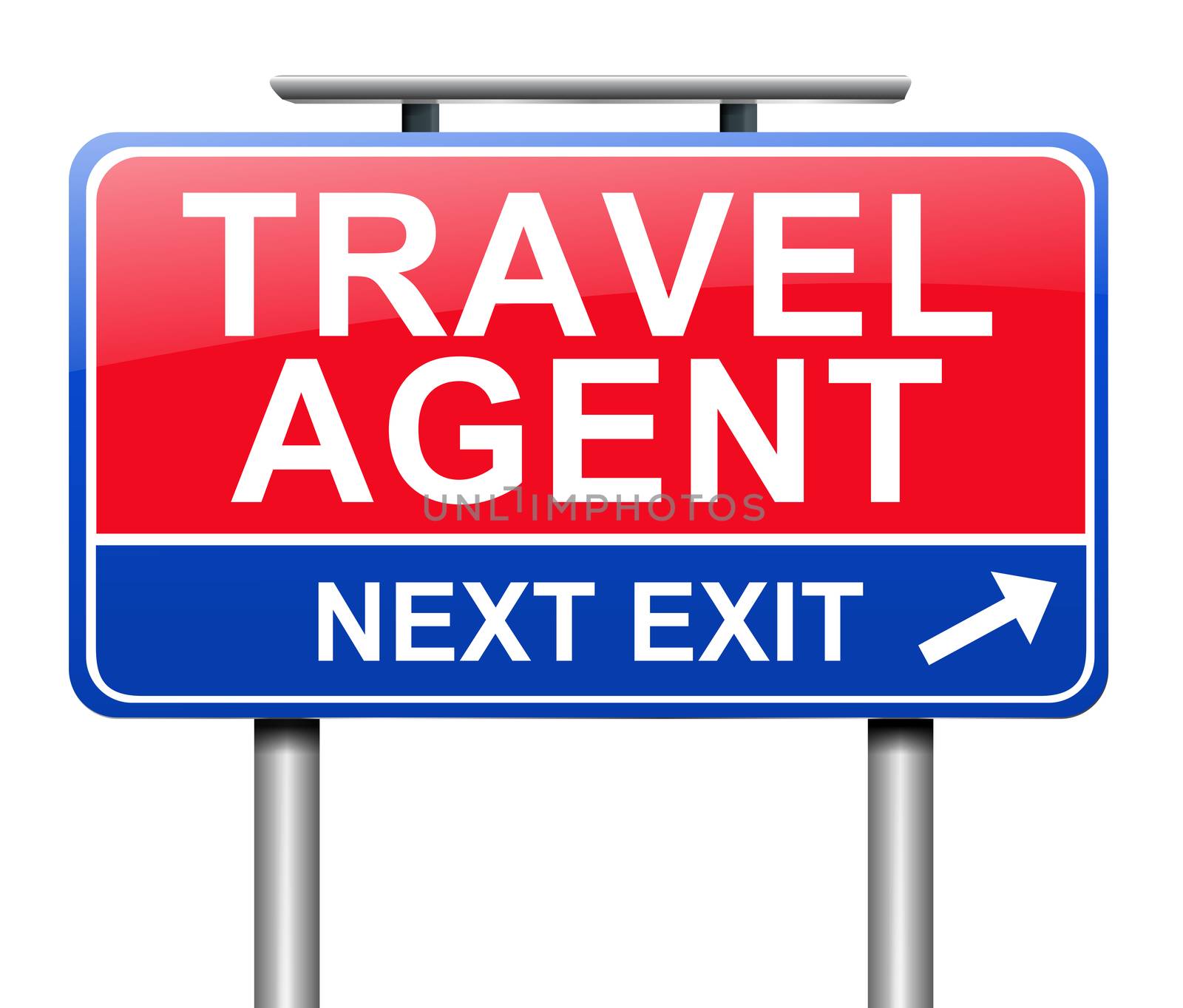 Illustration depicting a sign with a Travel agent concept.