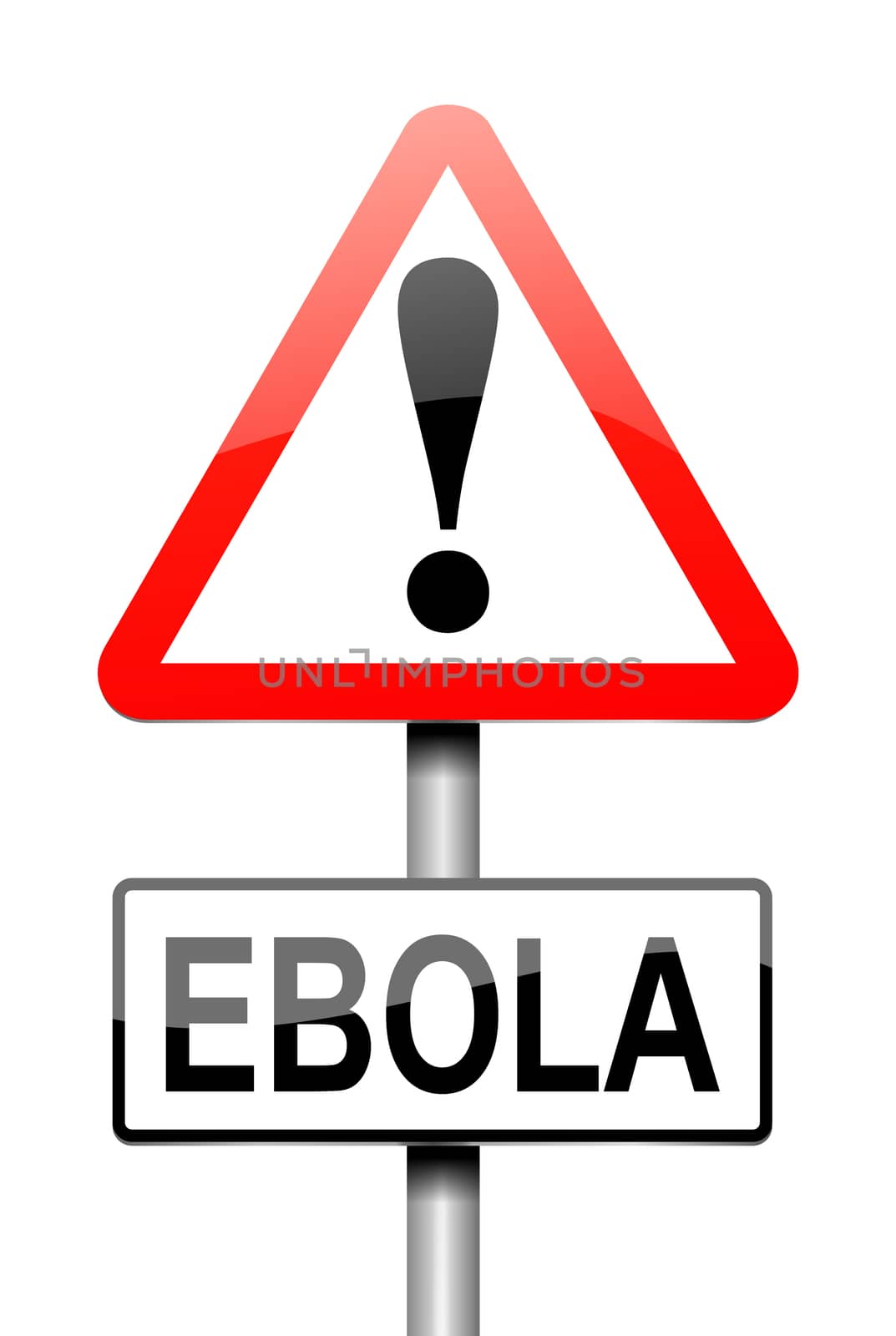 Illustration depicting a sign with an Ebola concept.