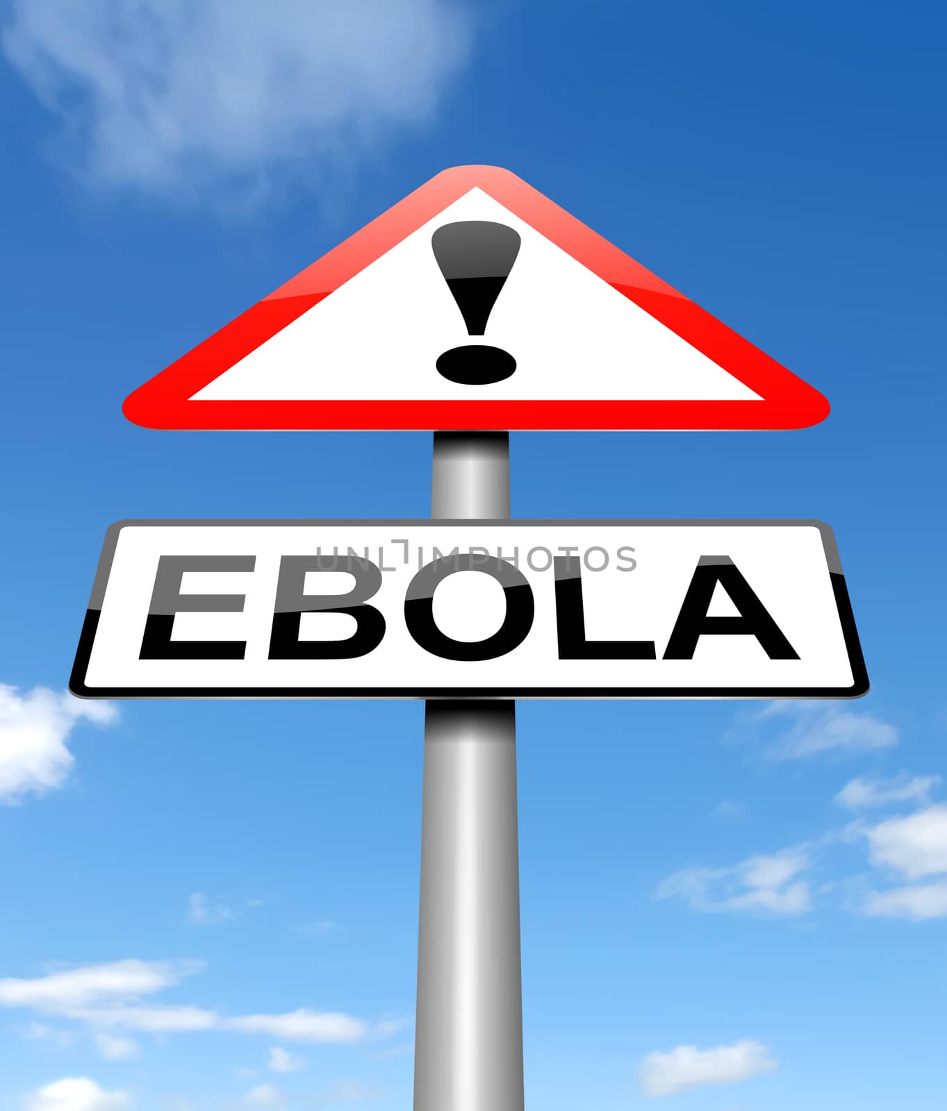 Illustration depicting a sign with an Ebola concept.