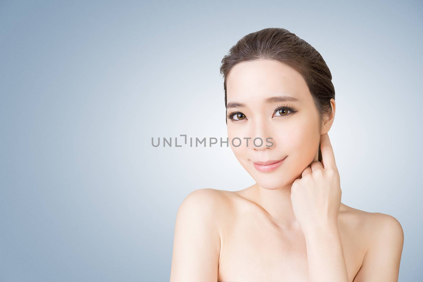 Asian glamour of beauty face, closeup portrait.