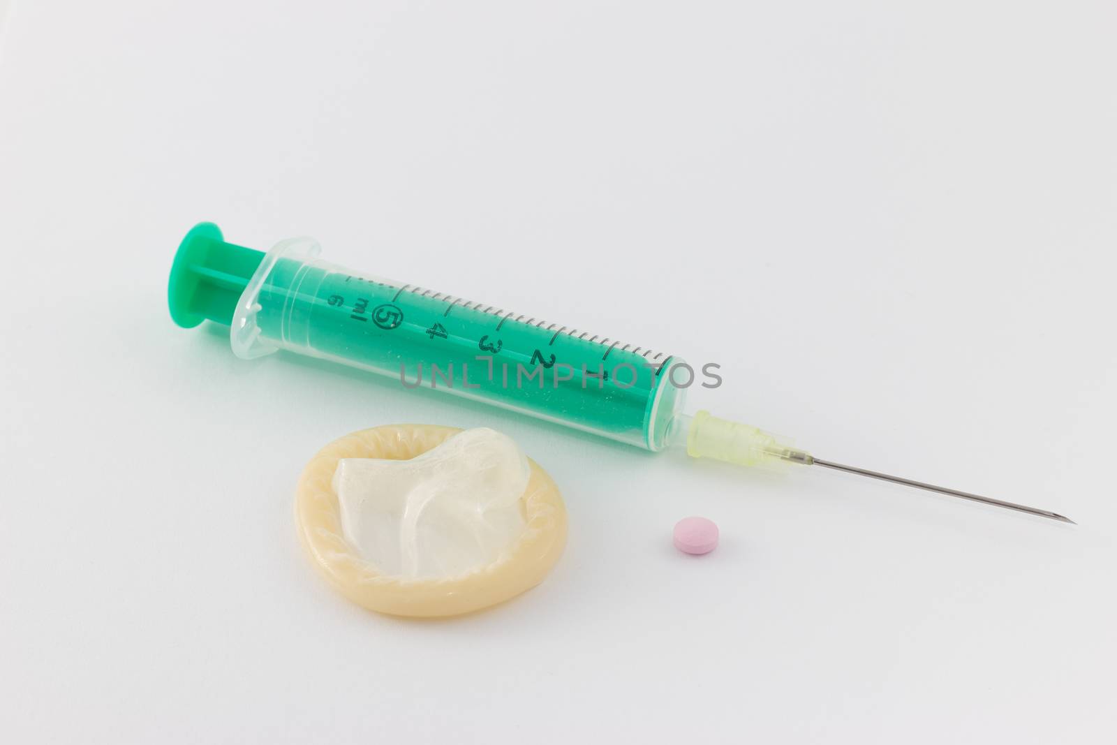 Contraceptives - Depot syringe, condom, pill