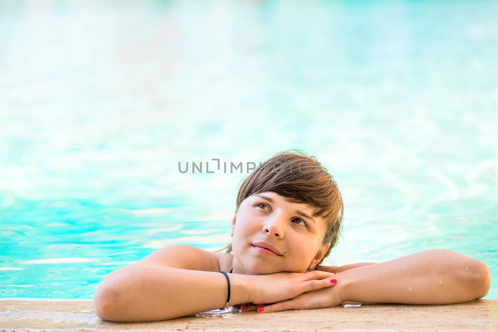 pensive look girls in the pool by kosmsos111