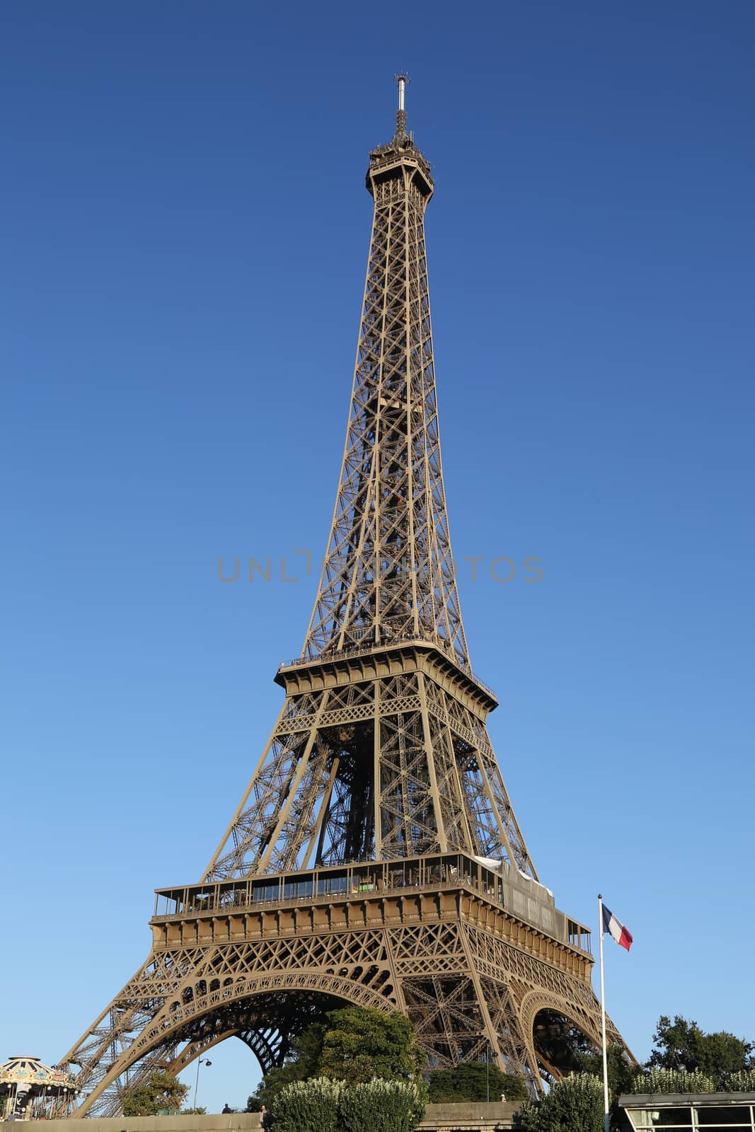 Eiffel Tower in Paris France seen from the Seine River