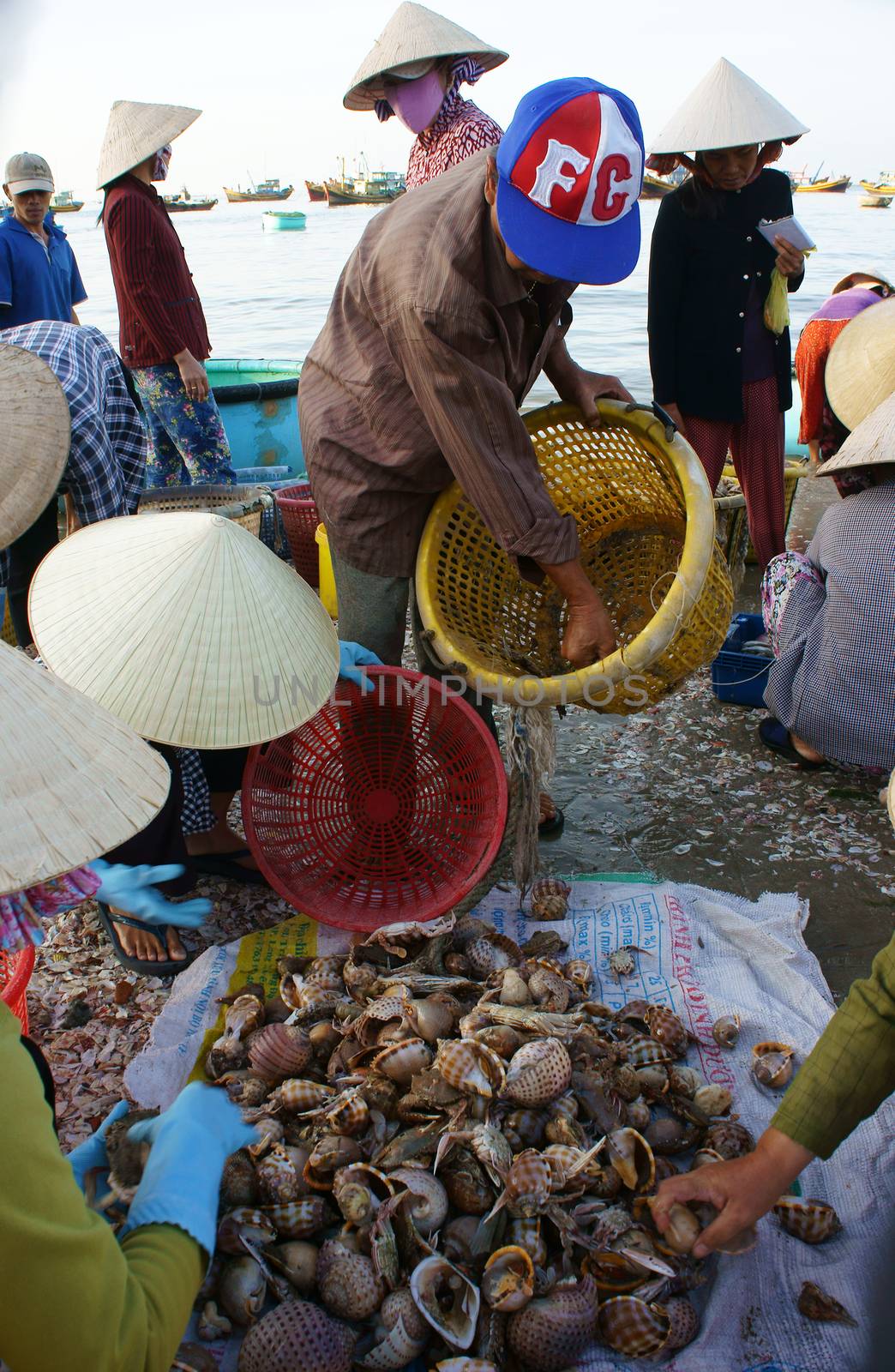 Seafood market on beach by xuanhuongho