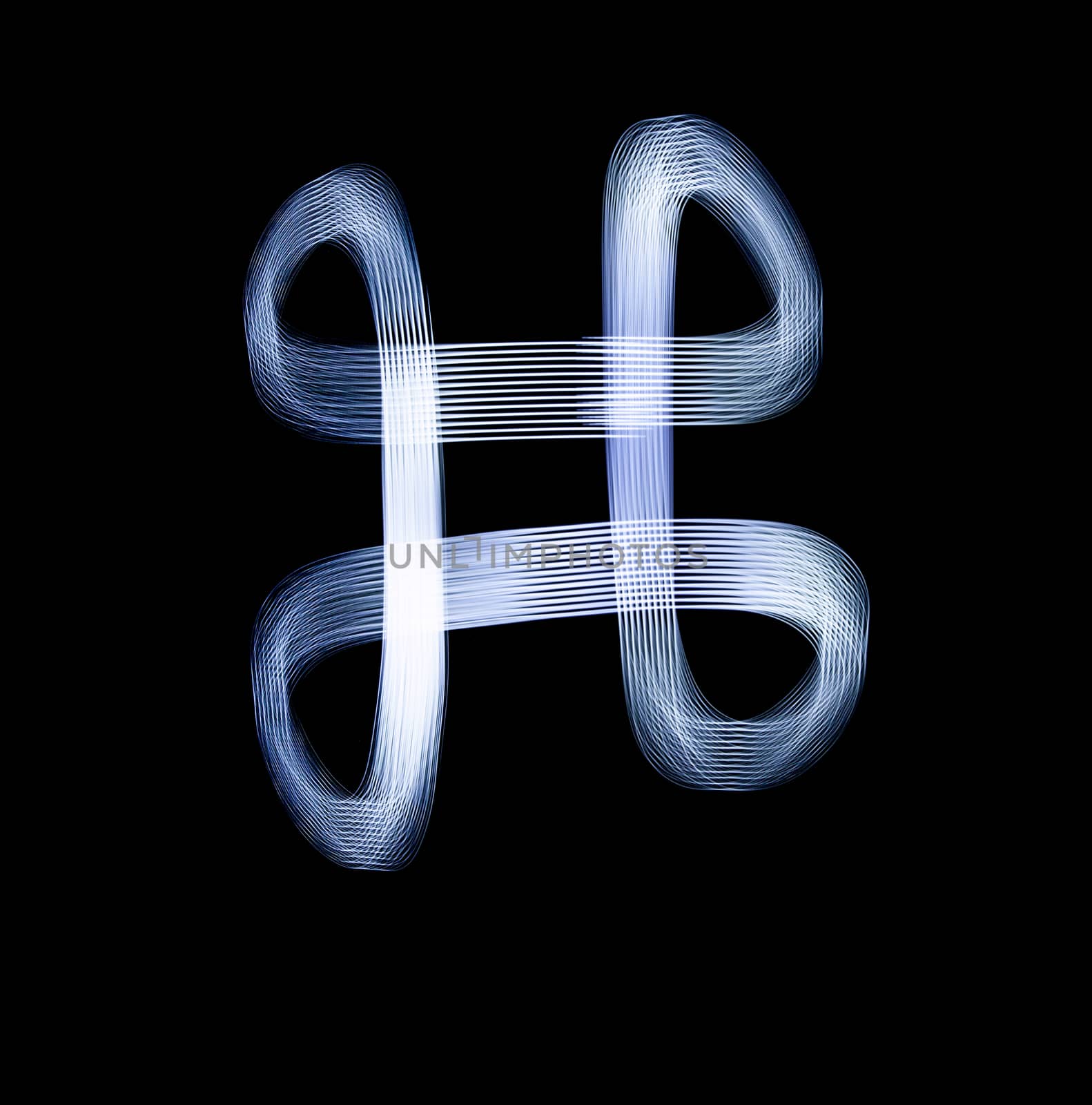 Command Key Symbol Icon Using Light Painting Technique isolated over black Background