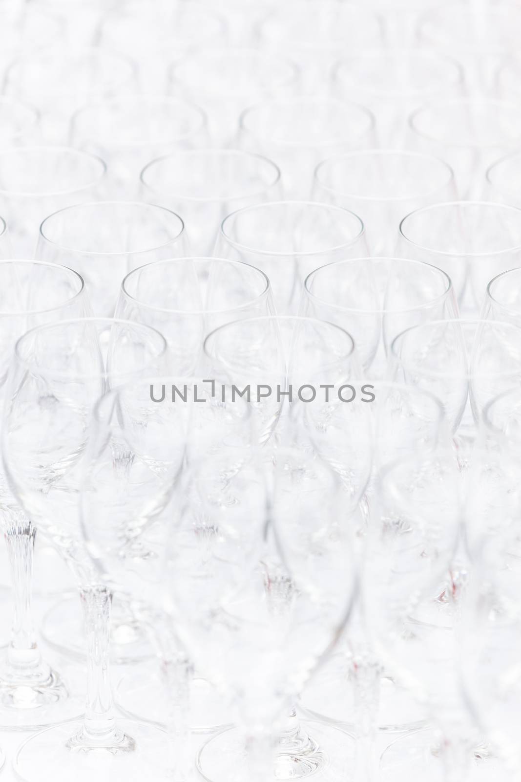 Pattern of empty christal glasses. by kasto