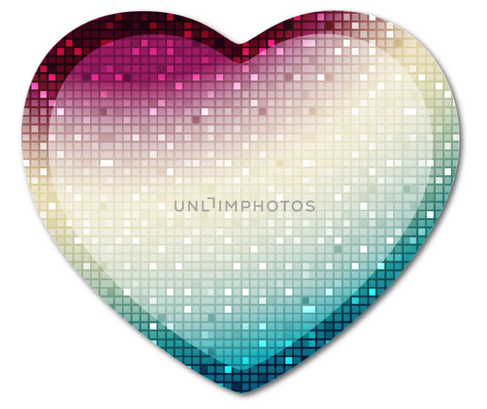 shining multi colored  heart with sparkles