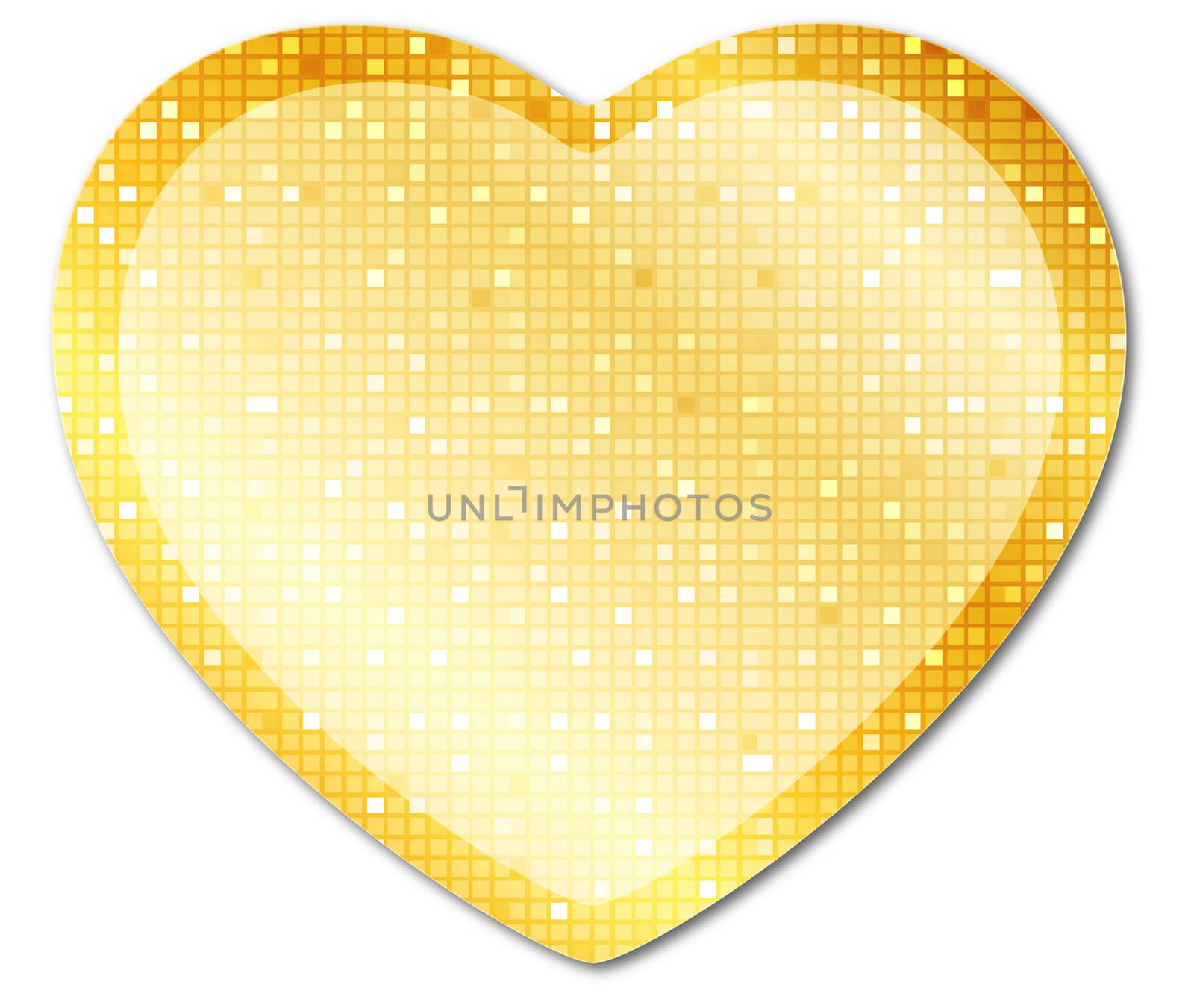 shining gold heart with sparkles