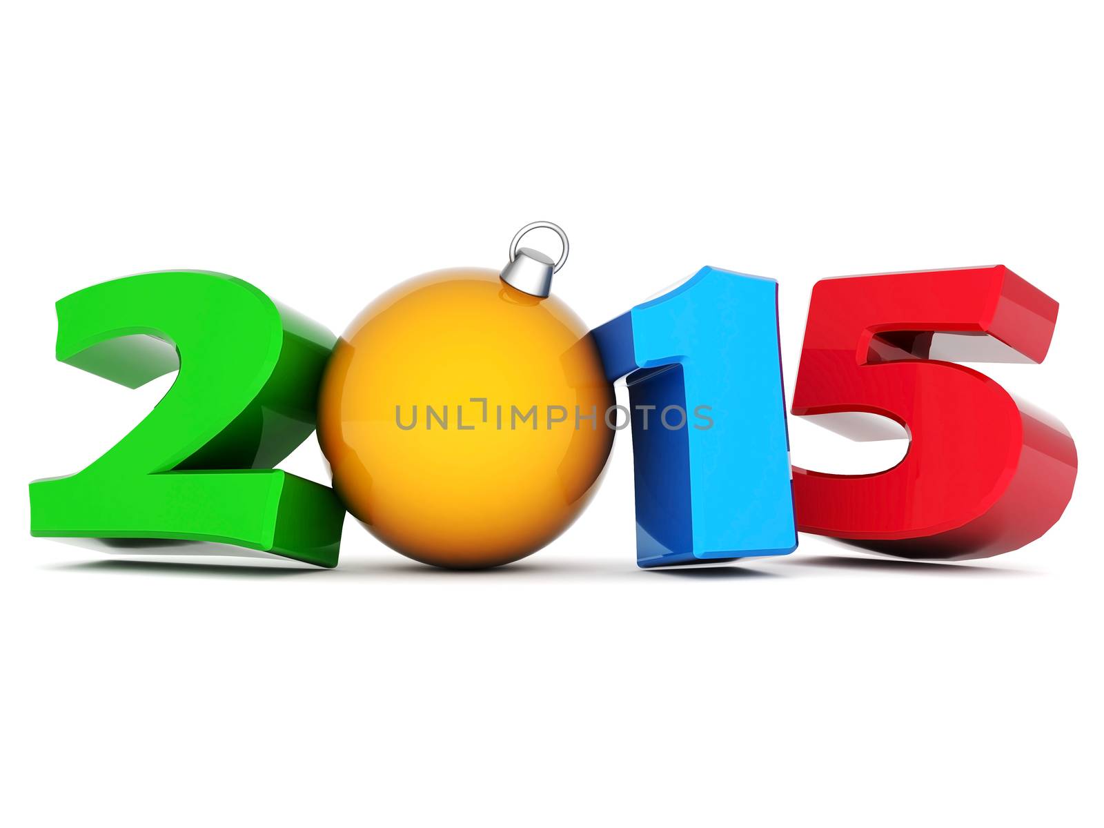 happy new year 2014 Illustrations 3d on a white background