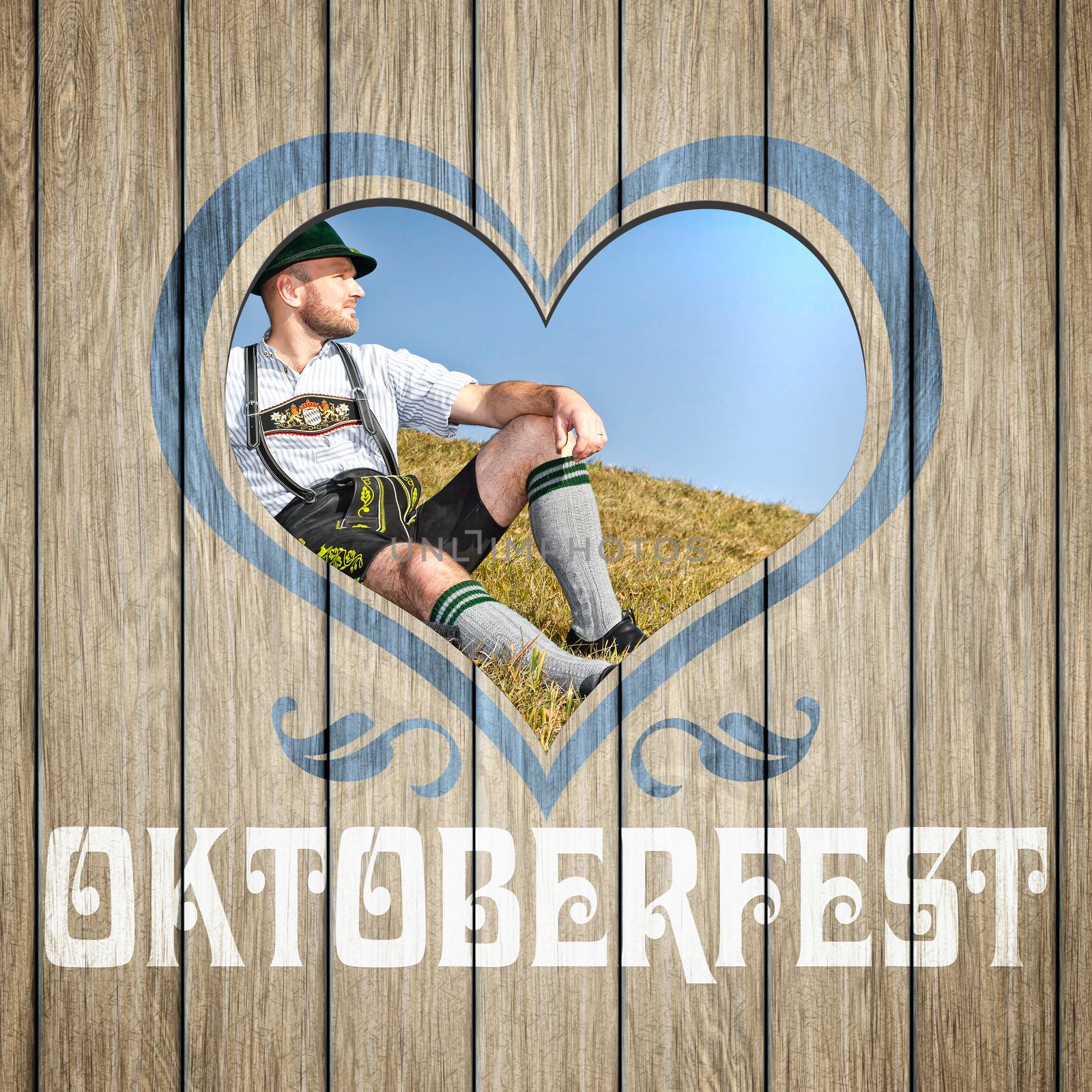 An image of a beautiful wooden heart Oktoberfest