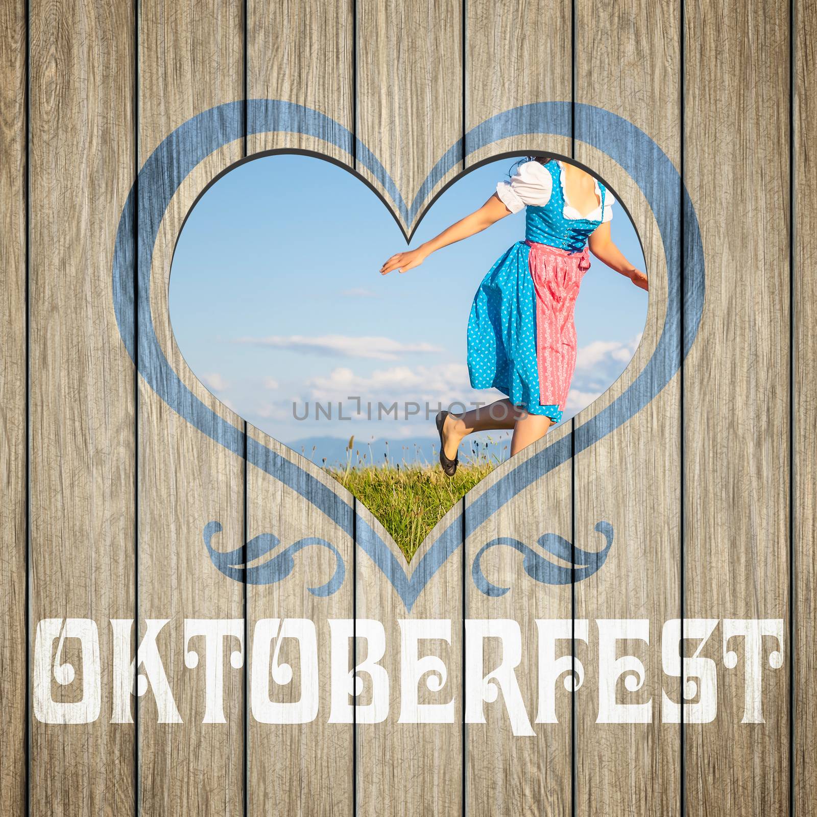 An image of a beautiful wooden heart Oktoberfest