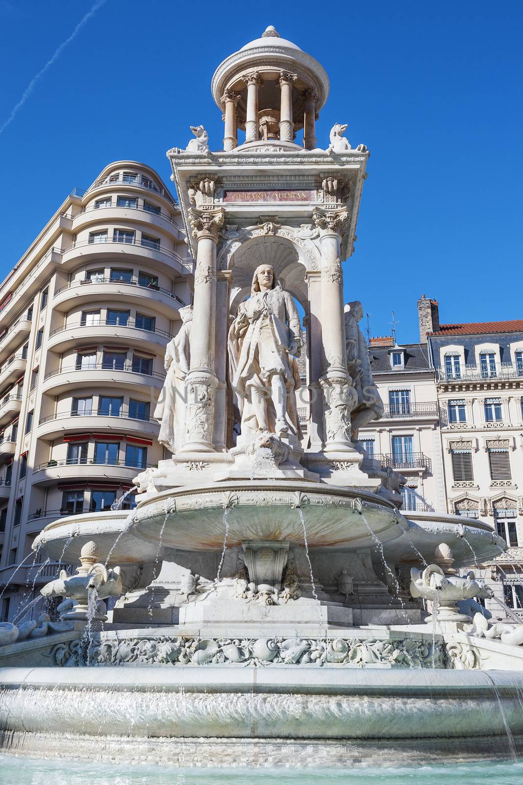 The famous Jacobin's Fountain in Lyon, France 