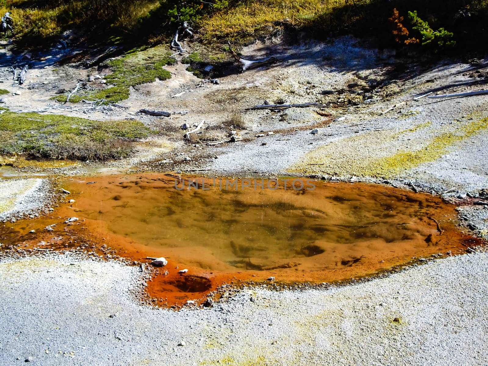 Orange thermal spring in Yellowstone by emattil