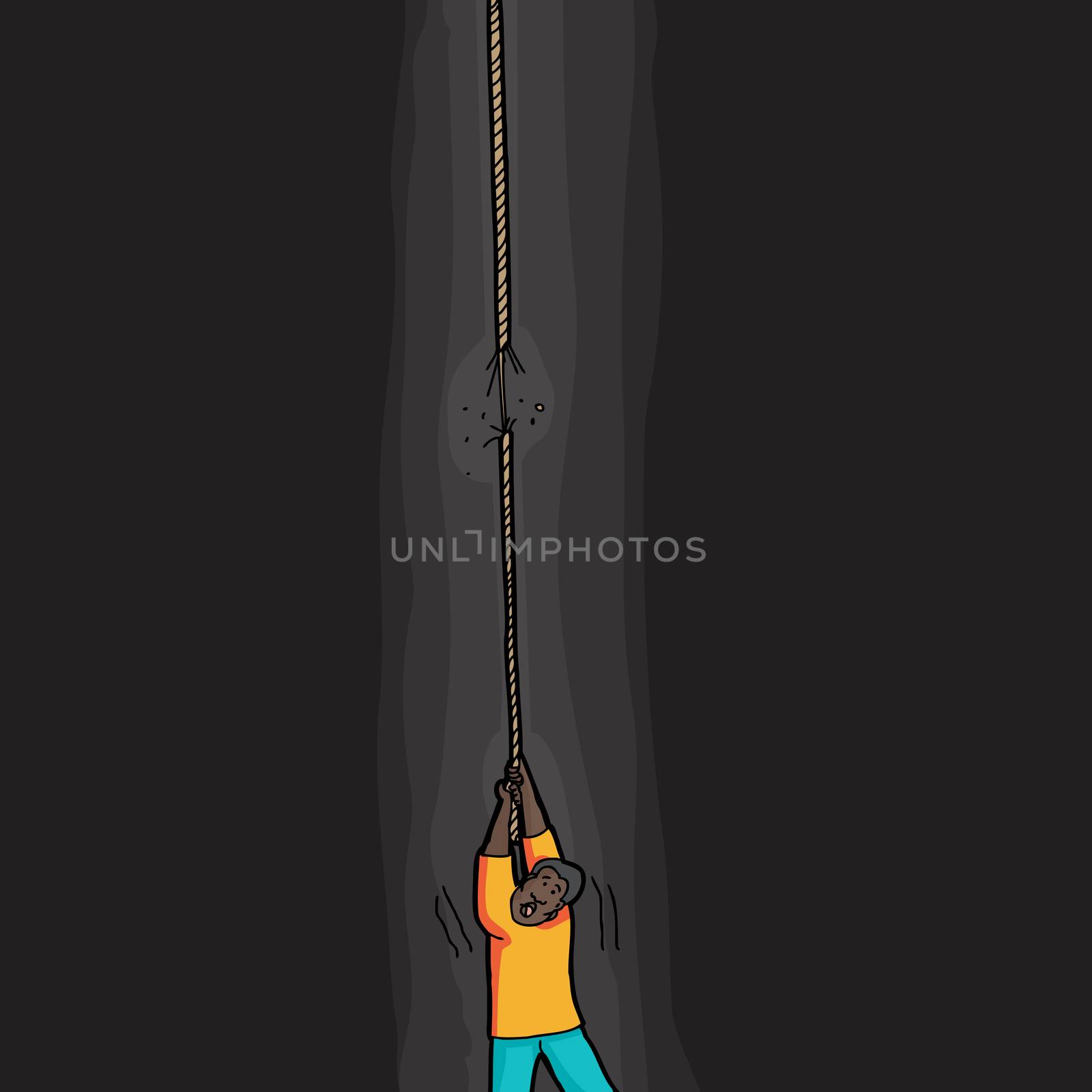 Person Holding Frayed Rope by TheBlackRhino