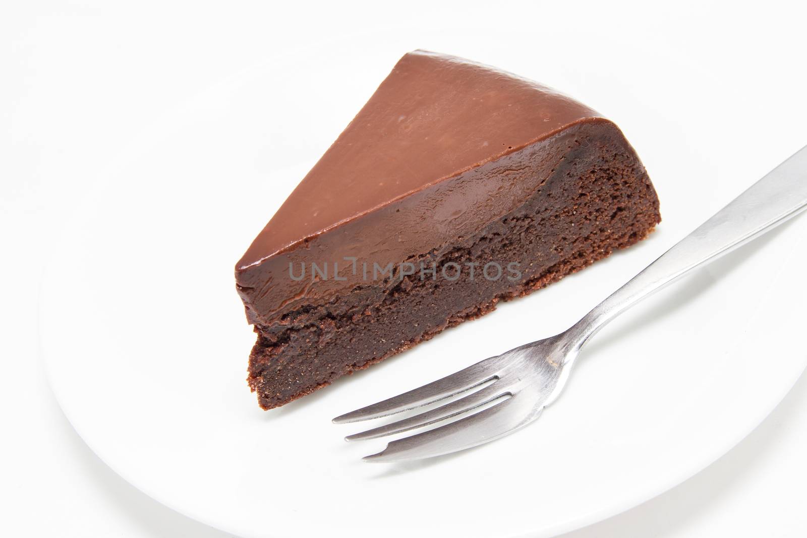 chocolate cake isolated on white background