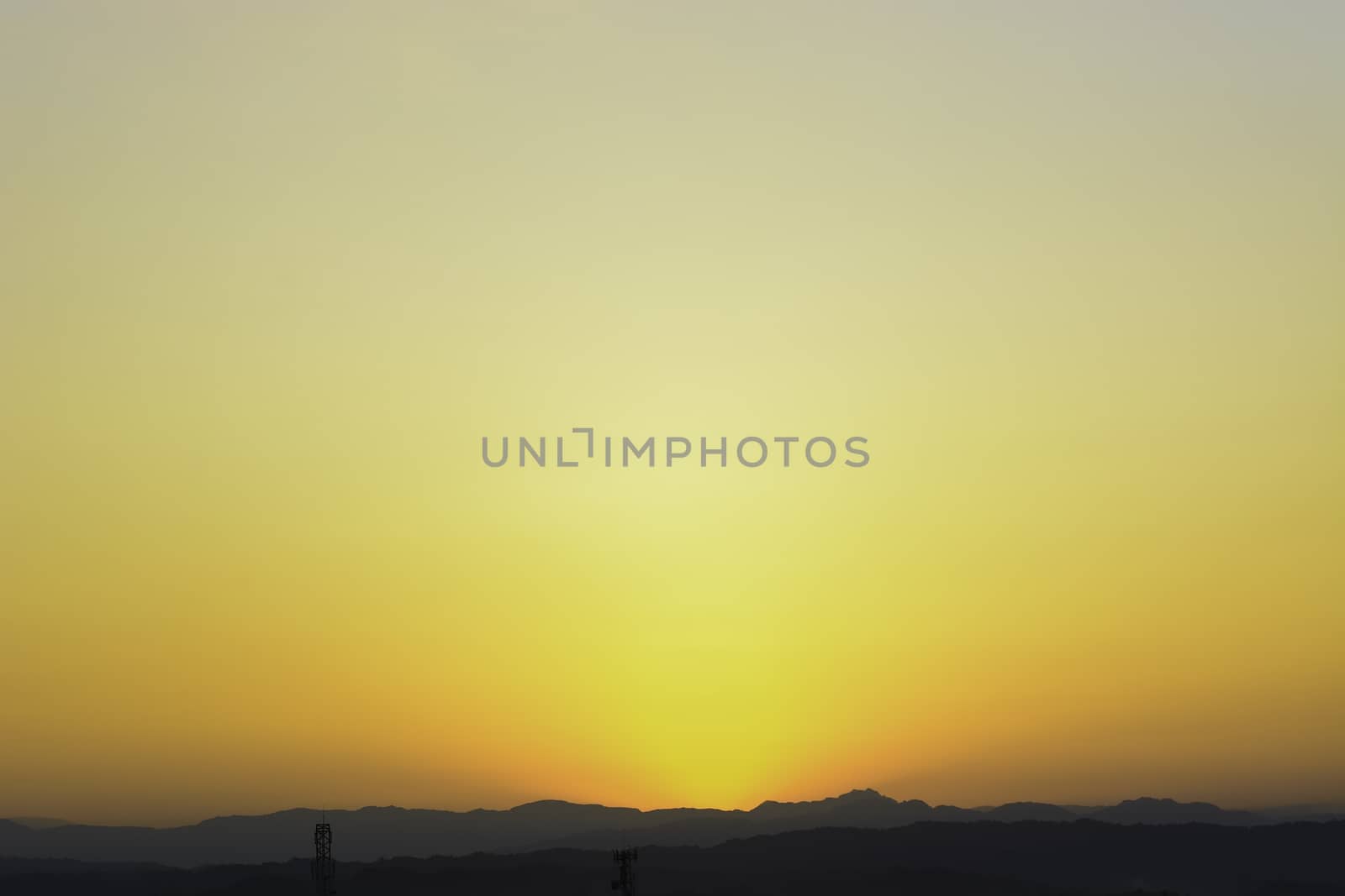 Countryside mountain sunrise in a remote area, Philippines